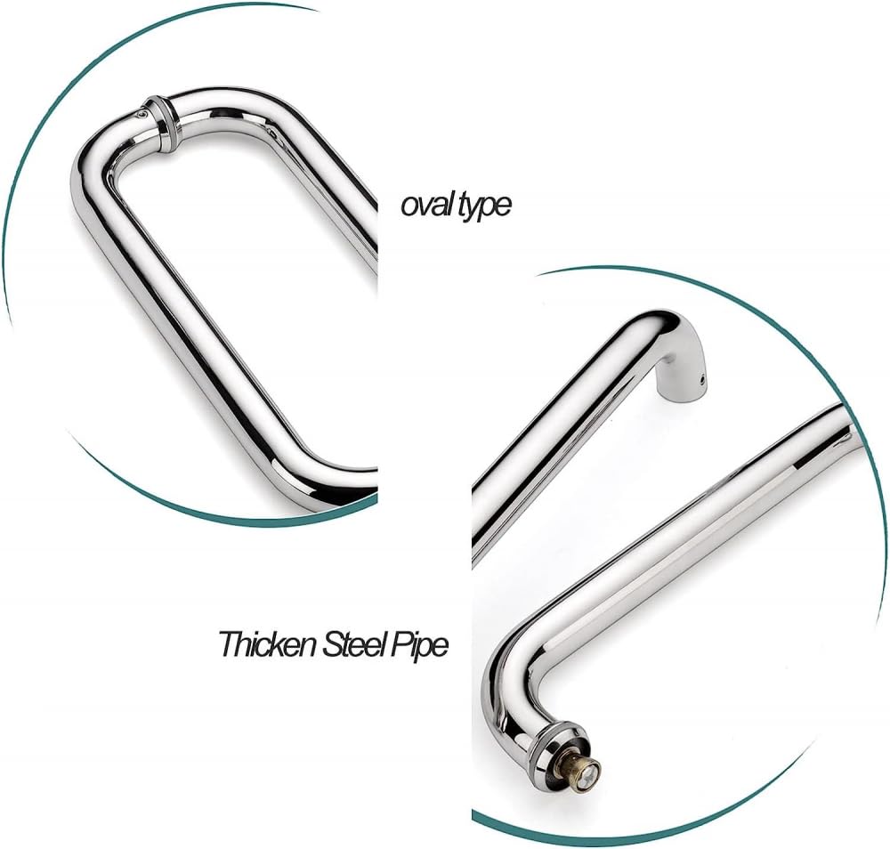 Stainless Steel Sliding Barn Door Handle - Heavy Duty for Bathroom & Shower (400mm)