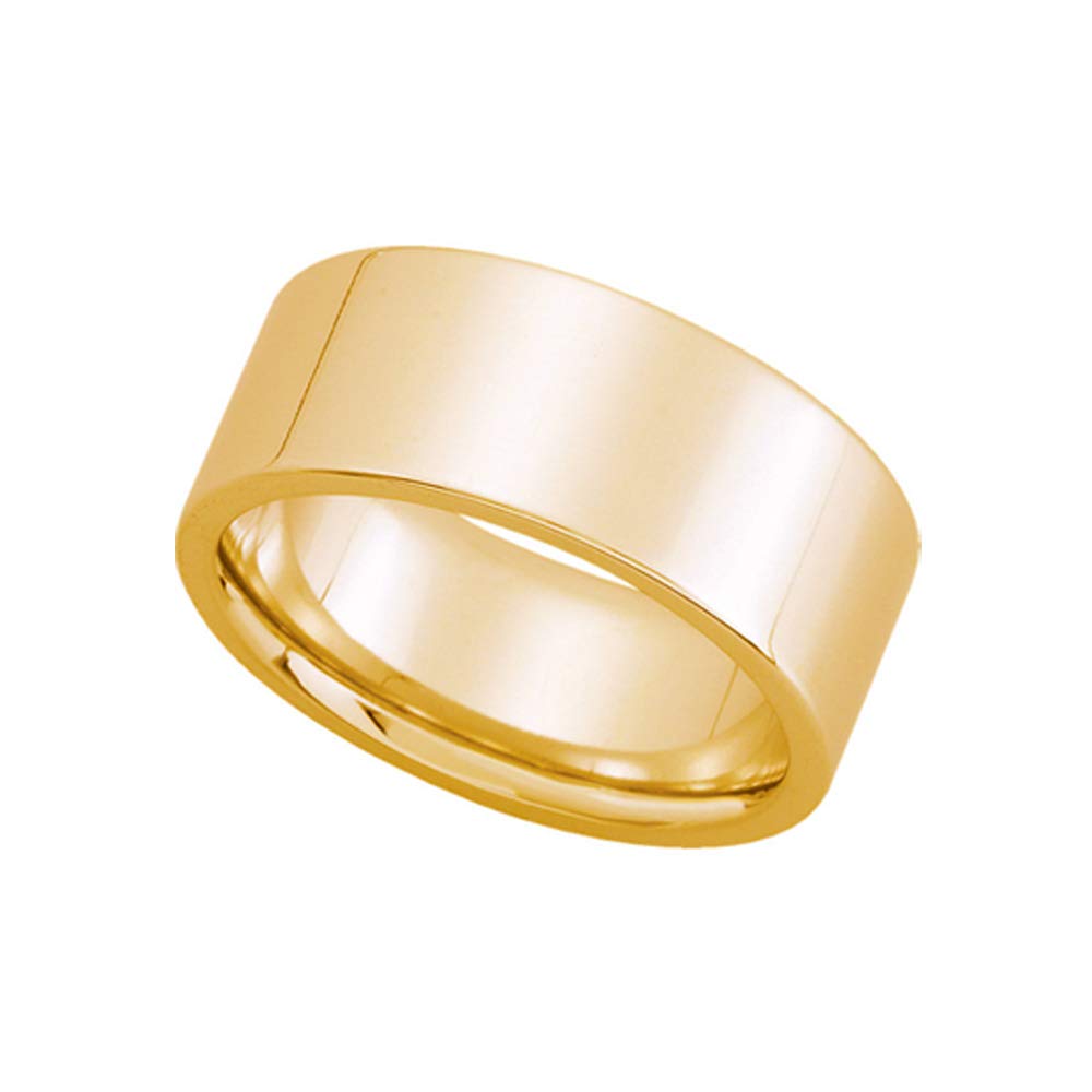 8mm Black Bow Flat Comfort Fit 10k Yellow Gold Wedding Band for Men & Women - Perfect for Engagements, Anniversaries, and Special Occasions