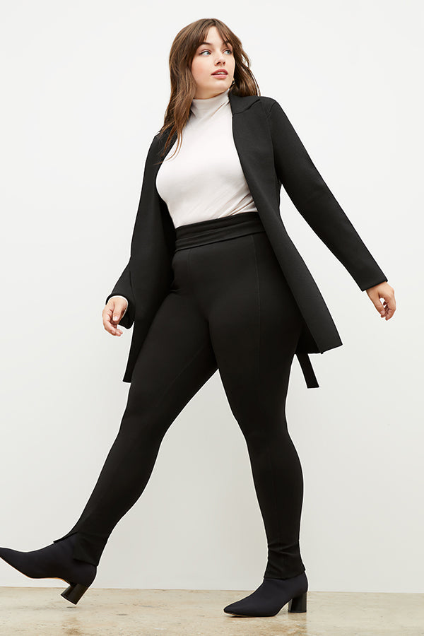 Stella Women's High-Waisted Ponte Leggings - Washable & Comfortable Black Workout Pants for Yoga, Running & Everyday Wear