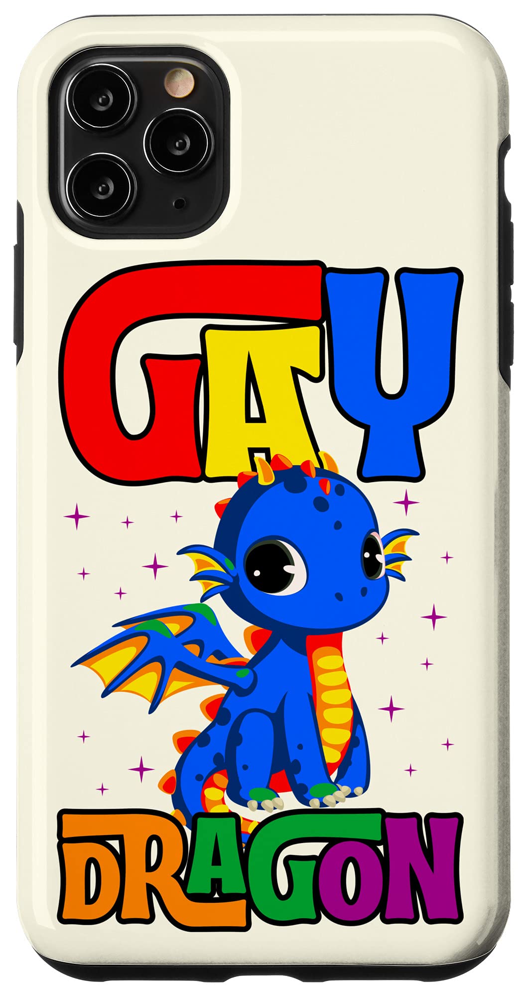 iPhone 11 Pro Max Case - Trendy Dragon Design with Rainbow Colors | LGBTQ+ Pride Phone Cover for Teens & Adults | Perfect for Pride Month, Everyday Use & Gift Giving