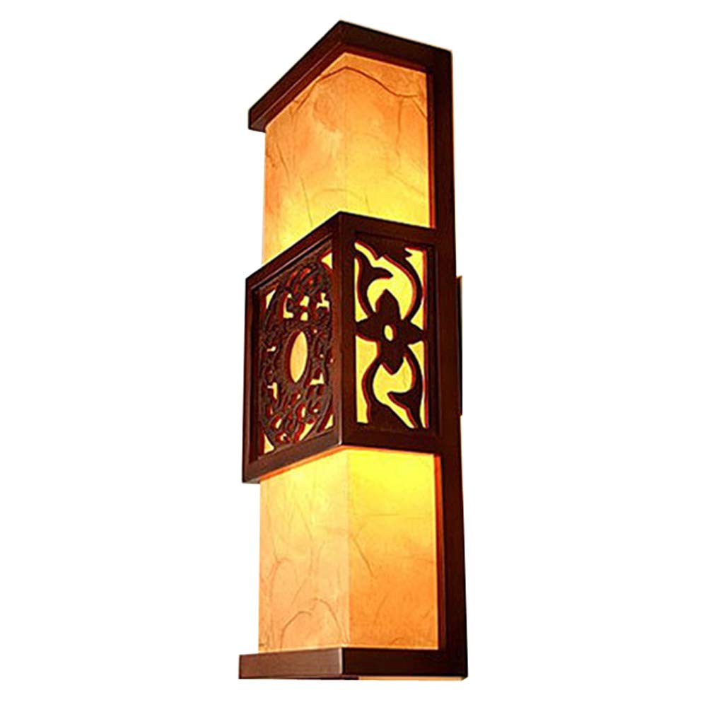 Handcrafted Chinese Wooden Carved Wall Sconces - Vintage Living Room Wall Lamps, Bedroom Night Lights, Balcony & Corridor Lighting (Coffee Color) - Perfect for Home Decor, Romantic Ambiance & Indoor Wall Illumination