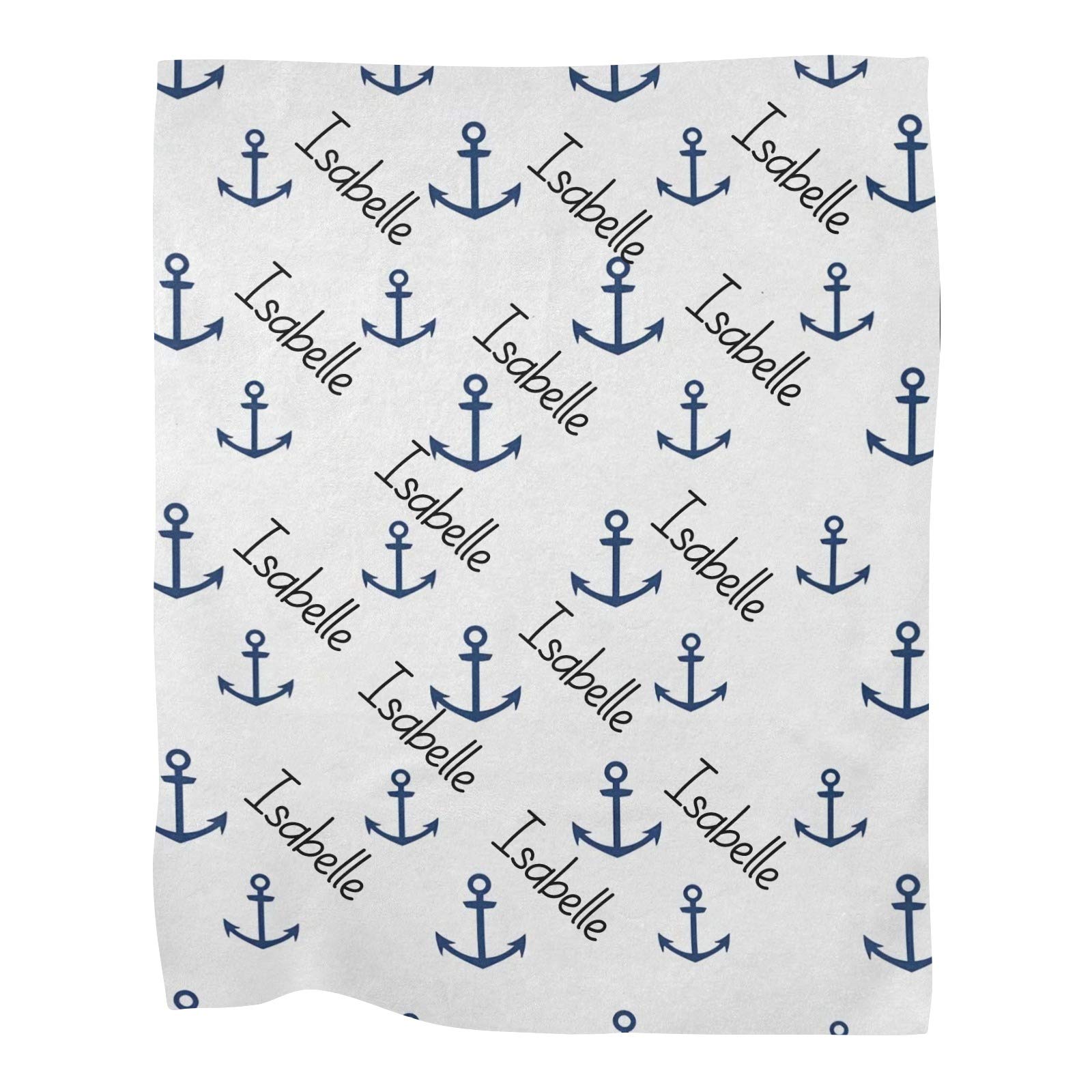 Custom Personalized Nautical Anchor Baby Blanket - Super Soft Fleece Nursery Blanket for Boys & Girls (30x40 Inches) | Perfect for Baby Showers, Birthdays & Nursery Decor