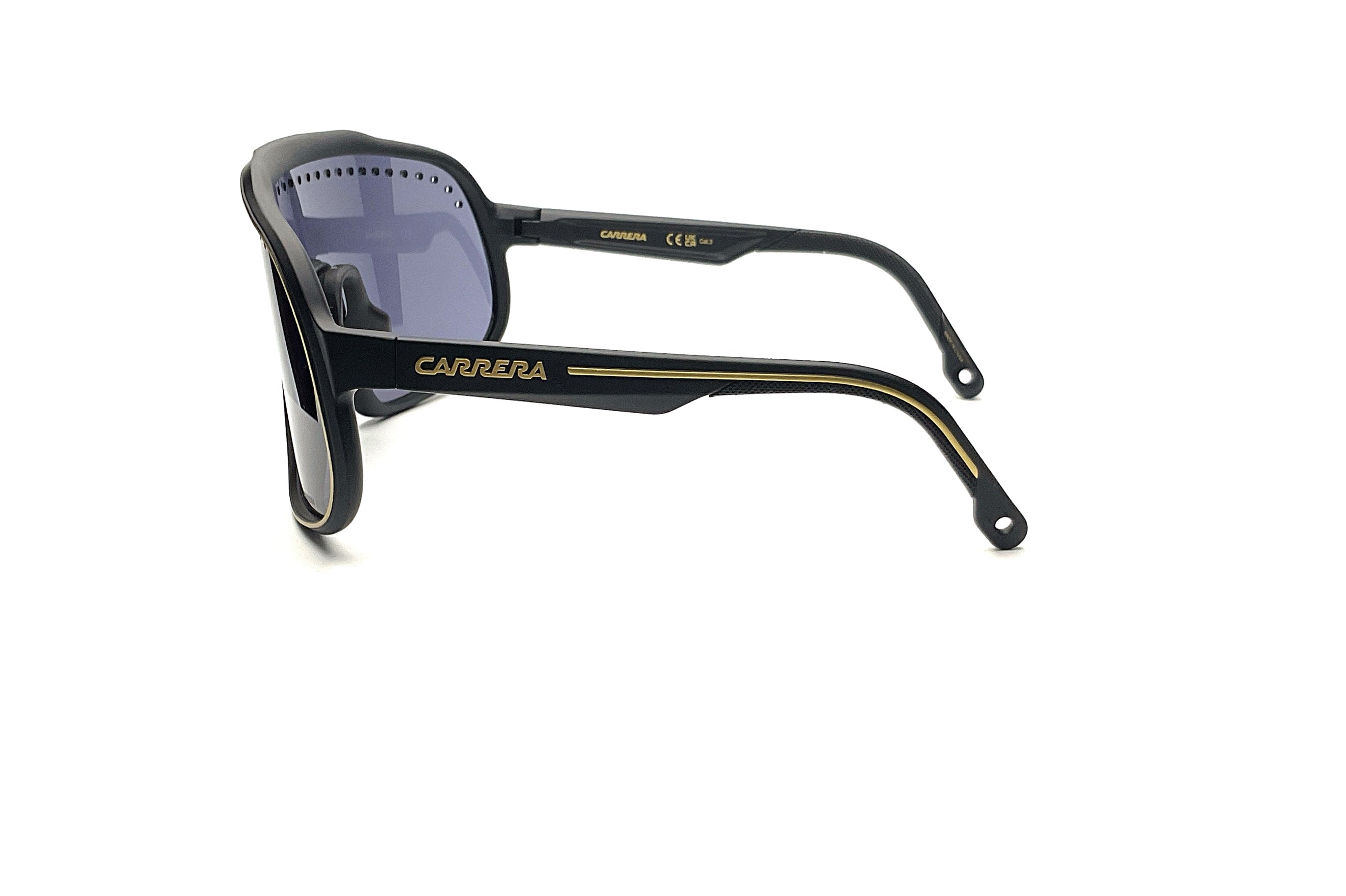 Carrera C Sport 02 Matte Black Gold Sunglasses - Polarized UV Protection Sports Sunglasses for Men & Women - Perfect for Running, Cycling & Outdoor Activities