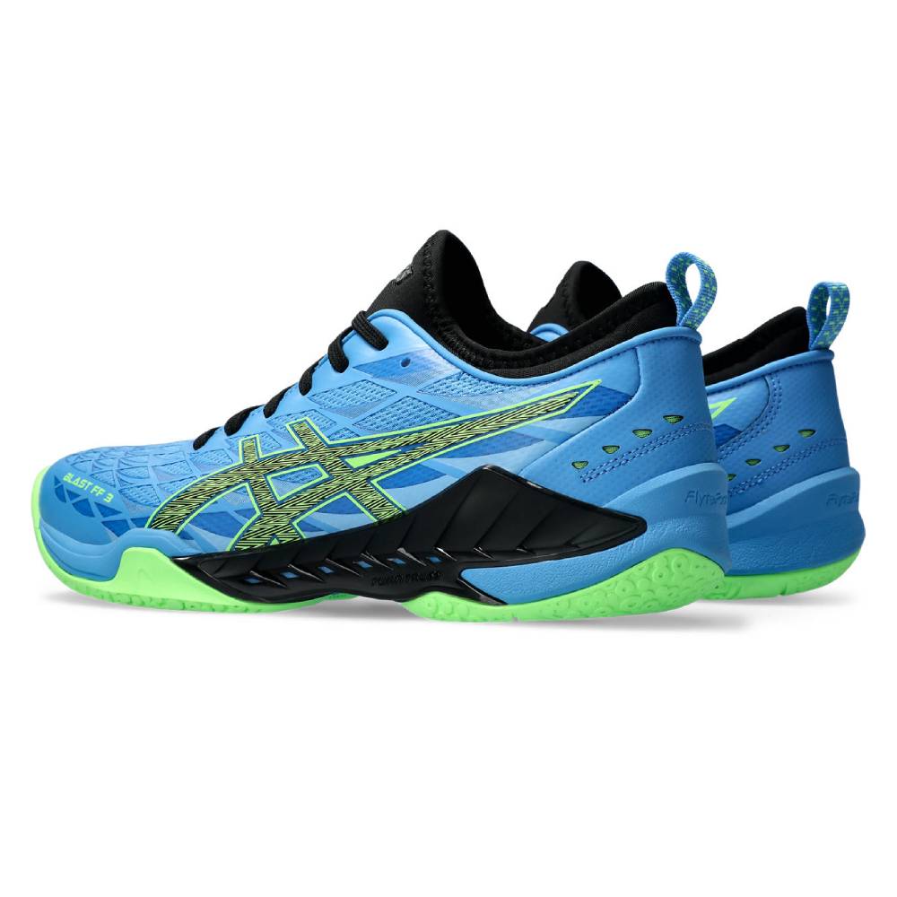 ASICS Blast FF 3 Men's Volleyball Shoes - Lightweight Indoor Court Sneakers for Badminton & Pickleball (Waterscape/Lime Burst) - Perfect for Gym Training & Competitive Sports