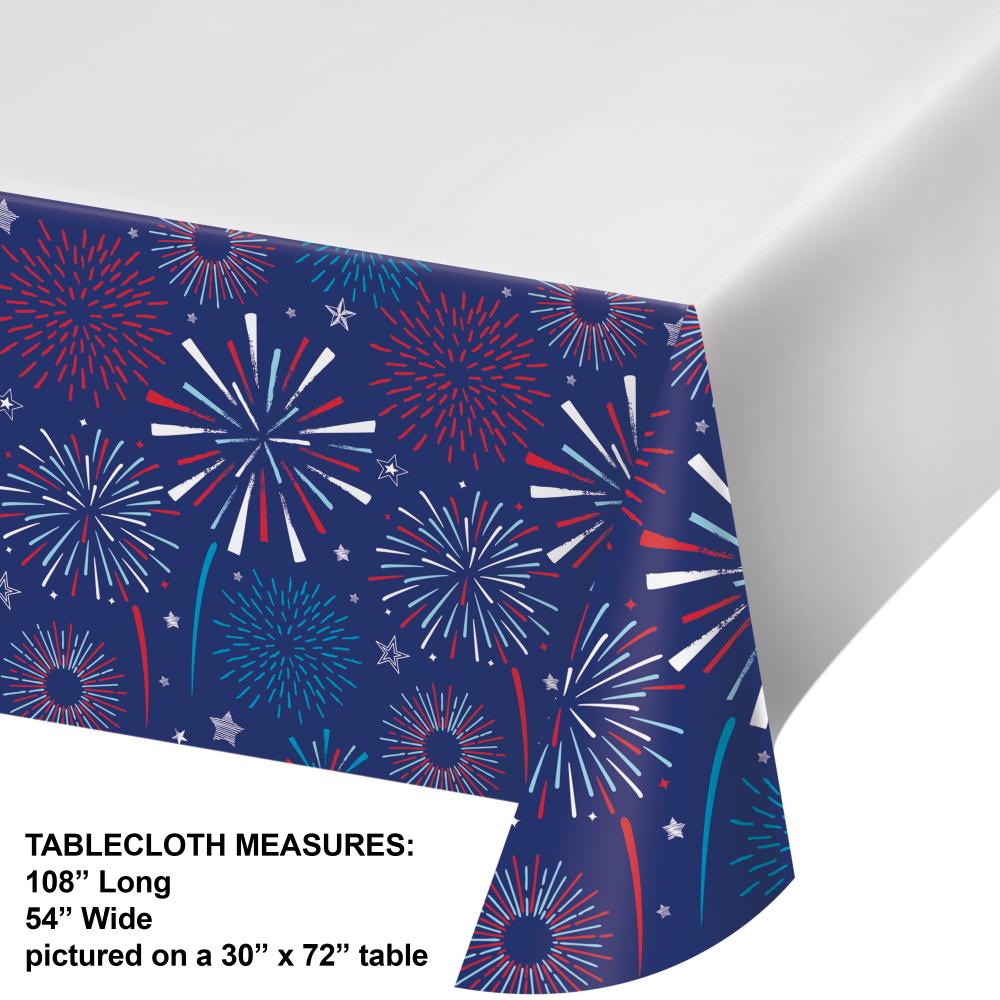 12-Piece Bulk Patriotic Party Paper Tablecover Border Print, 54