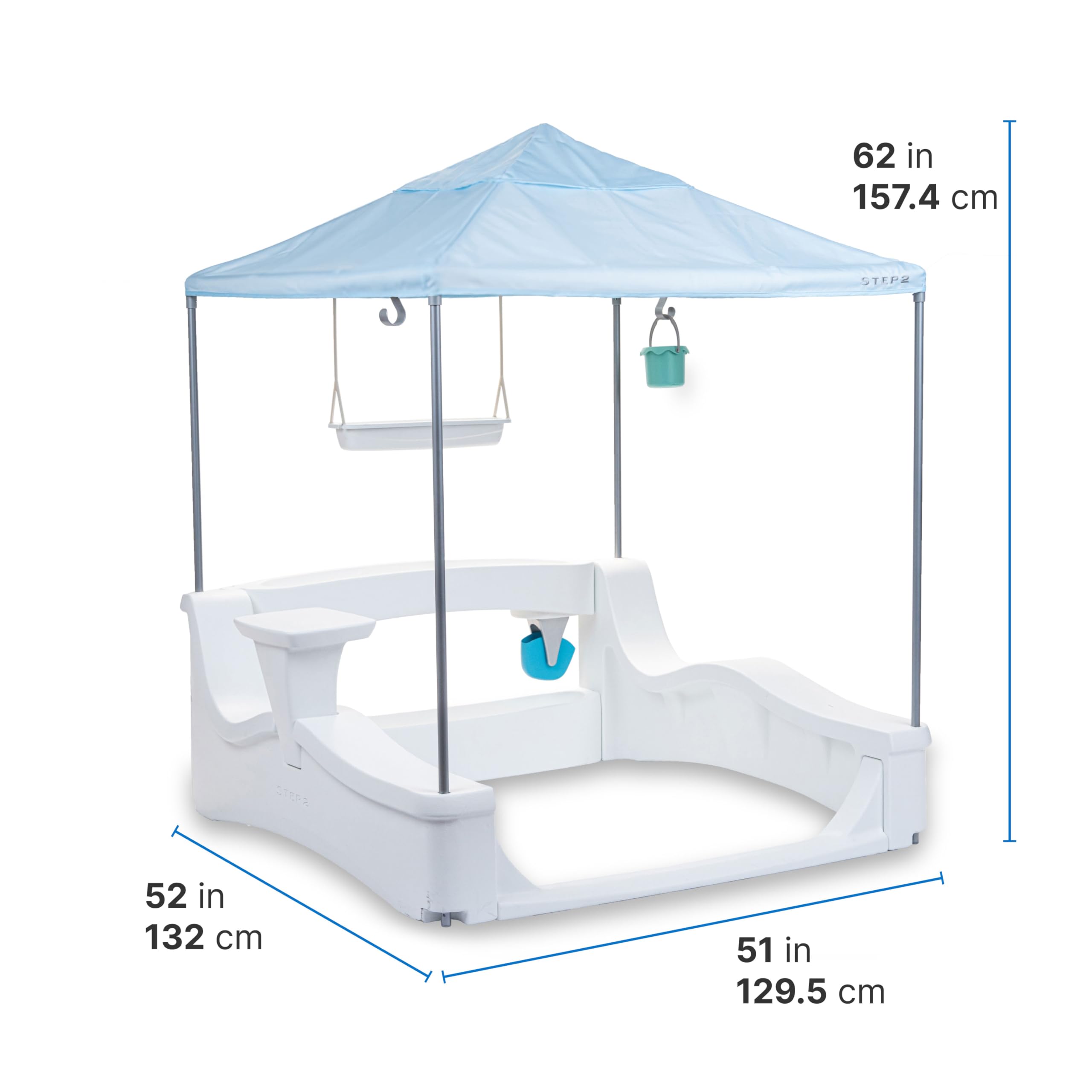 Step2 Vero Kid Cabana - Shaded Poolside Retreat with Water Play & Snack Station | Fade-Resistant & Waterproof | Easy Assembly White Outdoor Playset for Kids | Perfect for Backyard, Poolside & Summer Fun