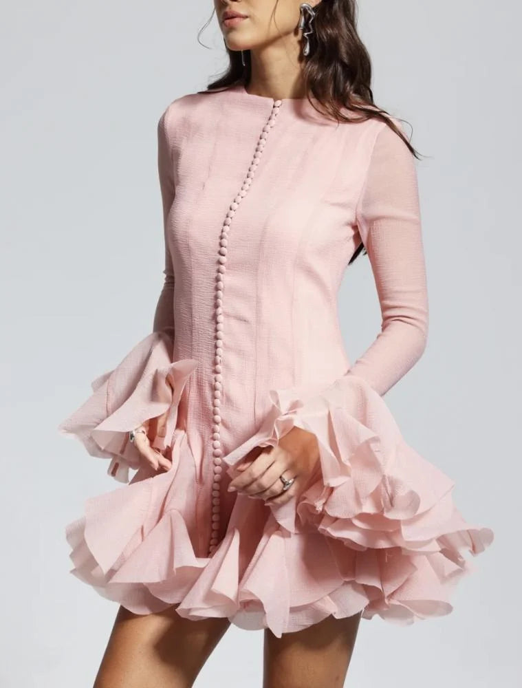 JOCELYN Ruffled Mini Dress for Women - Floral Summer Party Dress, Elegant Cocktail Dress for Weddings, Dates & Special Occasions