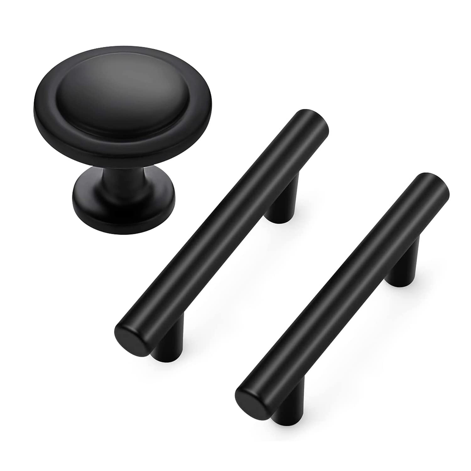 Ravinte 20 Pack 1-1/4 Inch Kitchen Cabinet Knobs & 10 Pack 4 Inch Matte Black Cabinet Pulls for Modern Home and Office Cabinetry