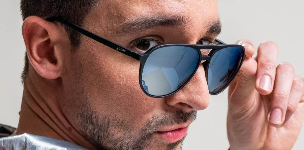 Goodr Sunglasses - Polarized UV Protection, Lightweight & Stylish for Running, Cycling & Outdoor Activities | Chrome Package Included