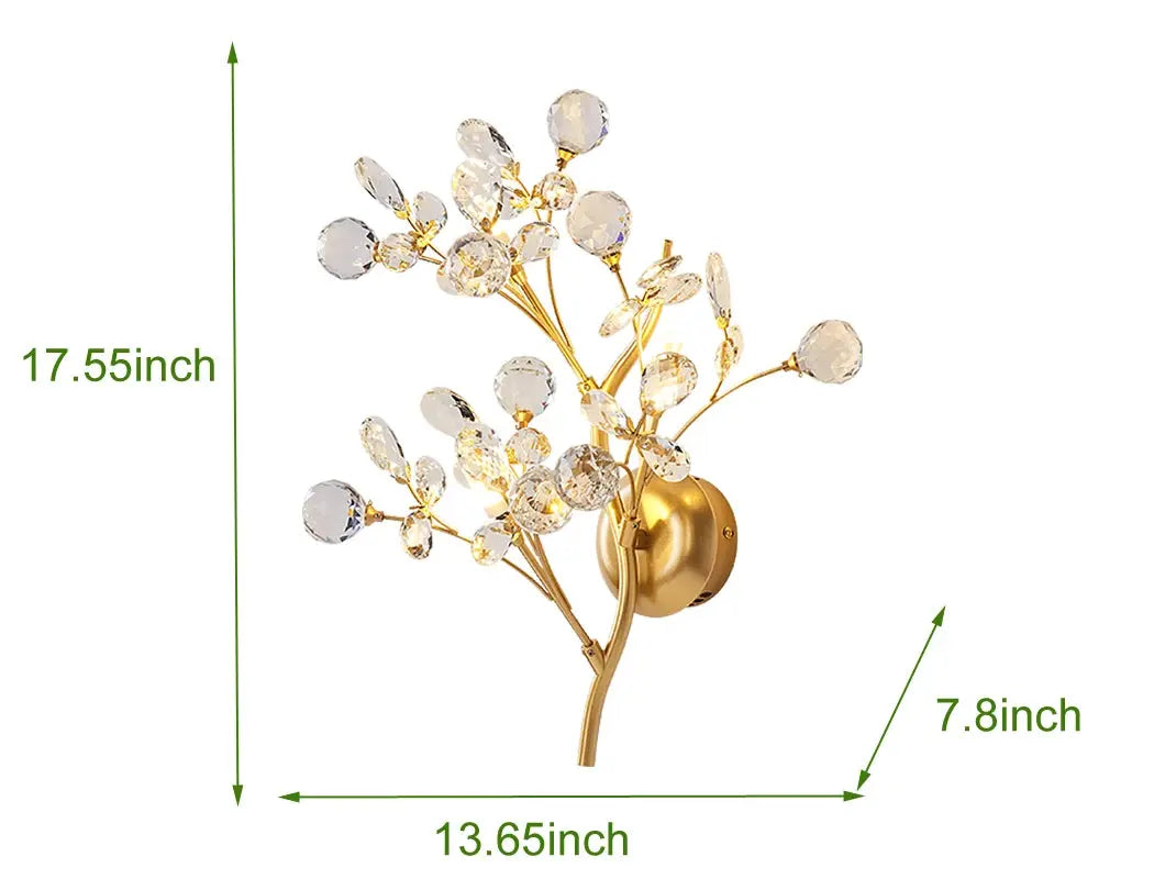 Alessa Gold Branch Wall Light - Elegant Brass Sconce for Living Room, Bedroom, or Hallway Decor - Perfect for Ambient Lighting and Stylish Home Interior Design