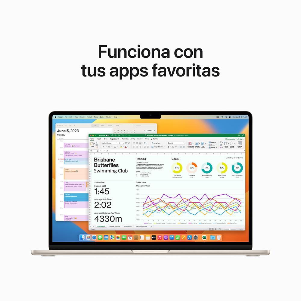 Apple MacBook Air 15-inch Laptop with M2 Chip - 8-Core CPU, 10-Core GPU, 256GB SSD (Starlight White) - Lightweight & Powerful for Work, Travel & Creative Projects