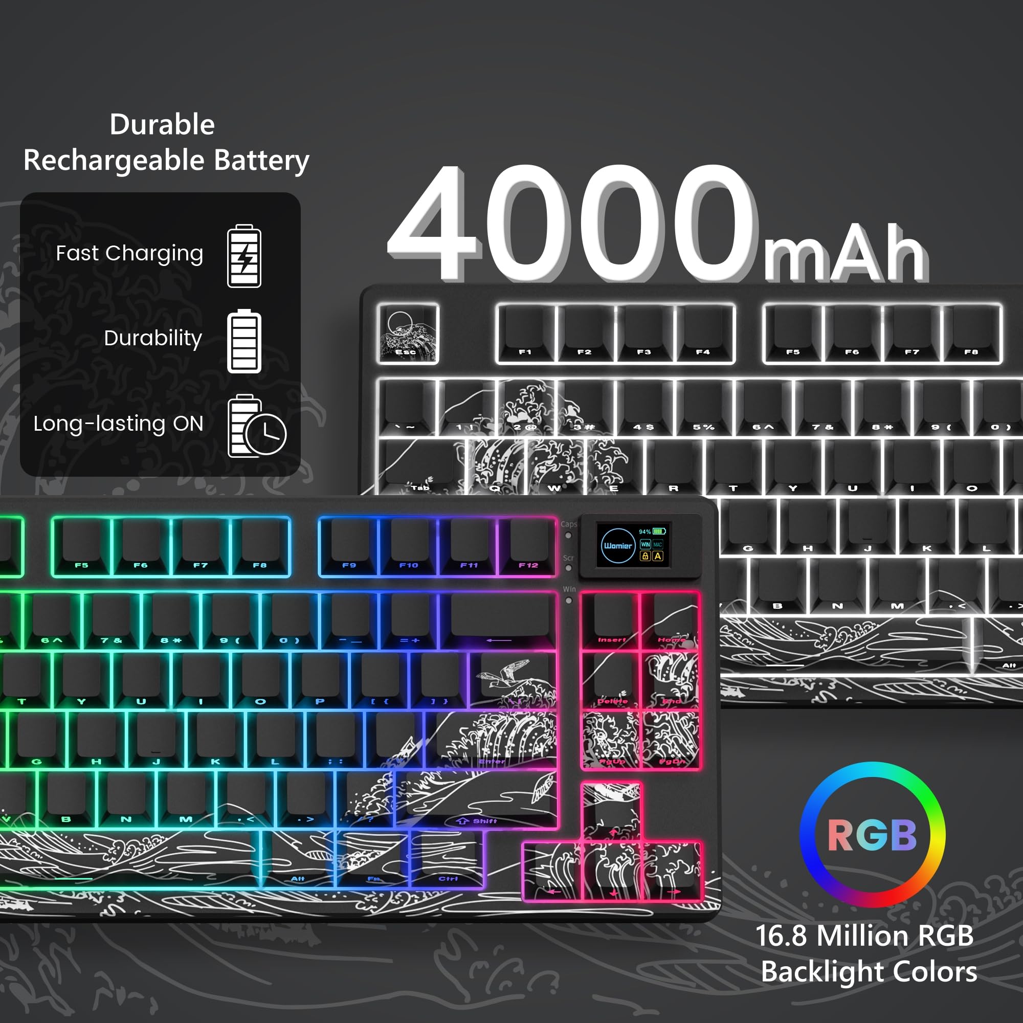 Womier SK80 PRO 75% Wireless Mechanical Keyboard - RGB, Hot-Swappable, for Gaming & Office