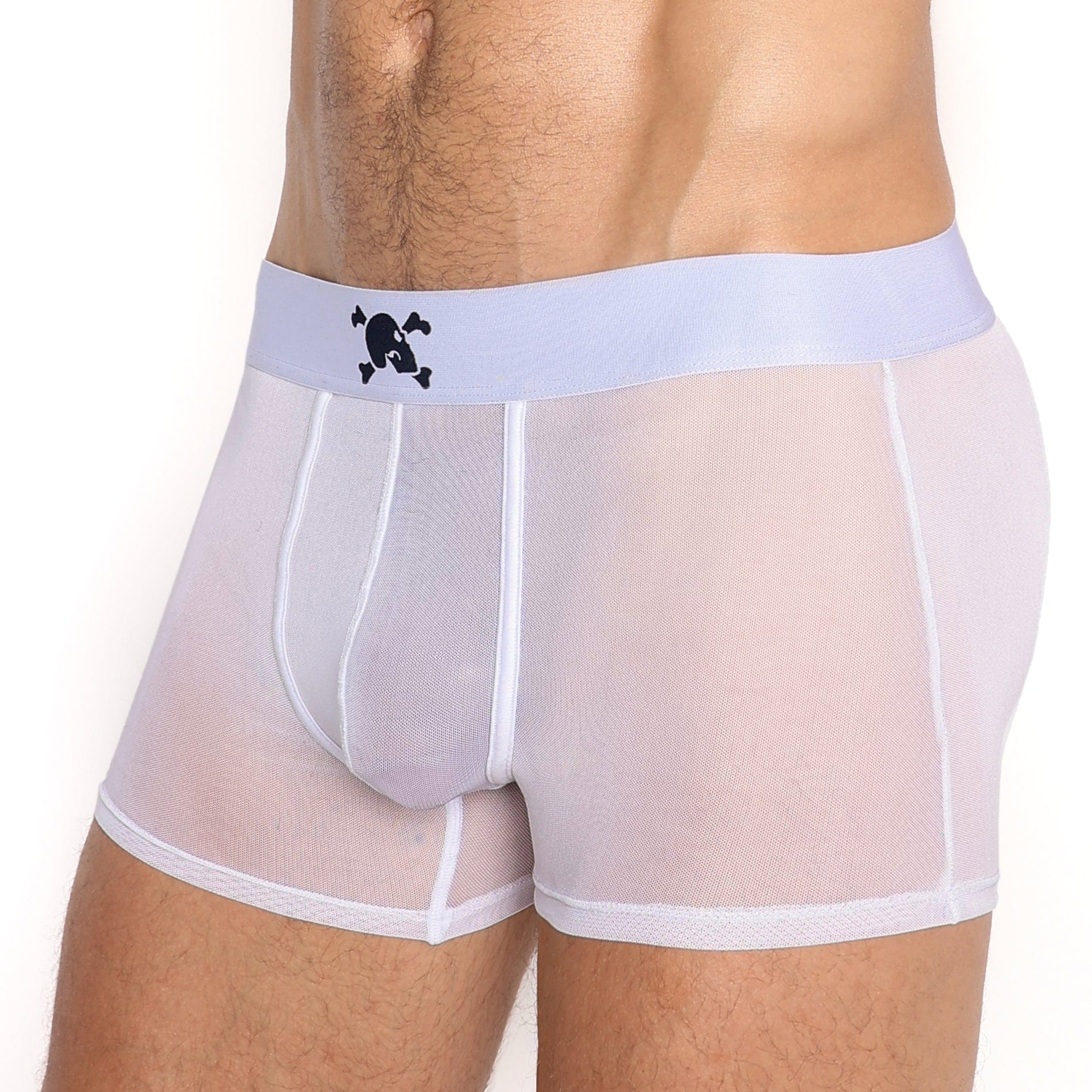 Just The Bones Sheer Trunk White - Comfortable Women's Underwear for Everyday Wear & Sleep