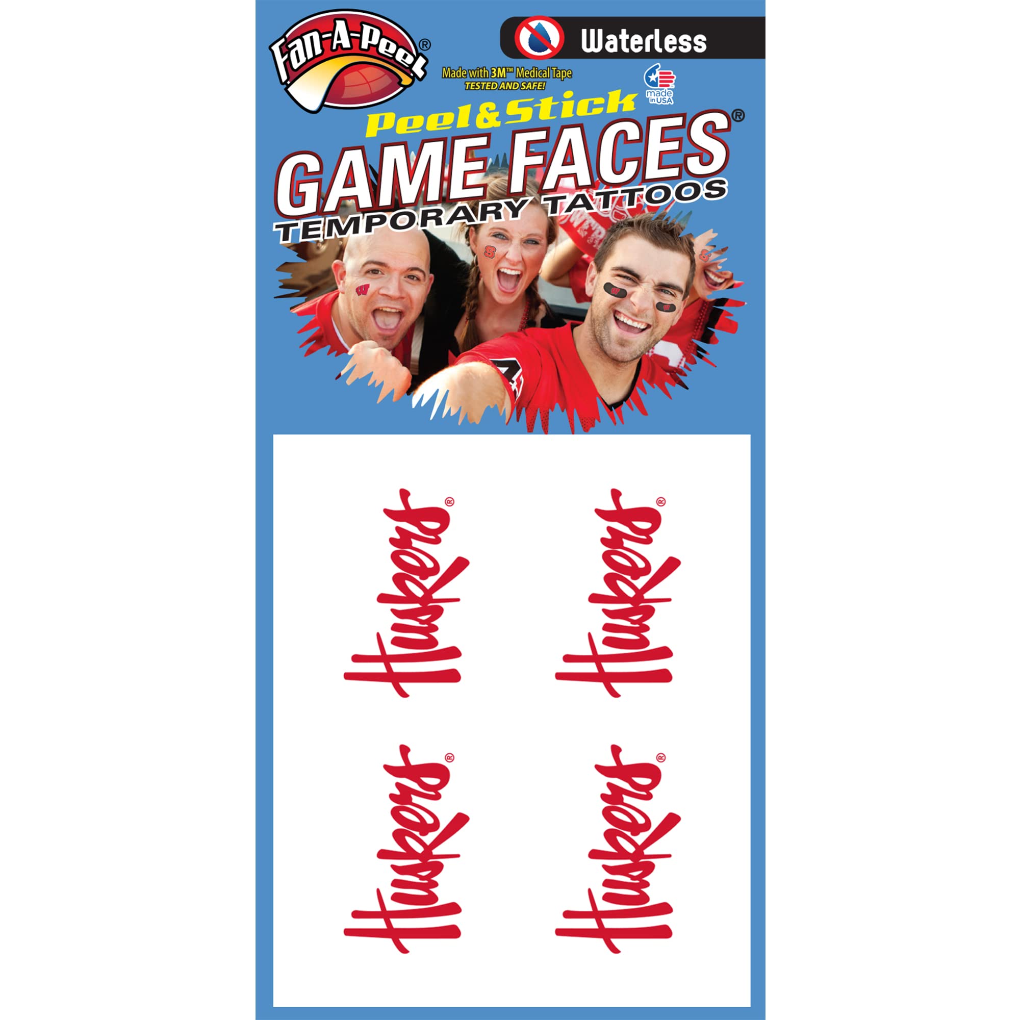 Nebraska Waterproof Temporary Tattoos - Hypoallergenic Peel & Stick Fake Tattoos for Kids & Adults - Officially Licensed - Perfect for Parties, Halloween & Sports Events