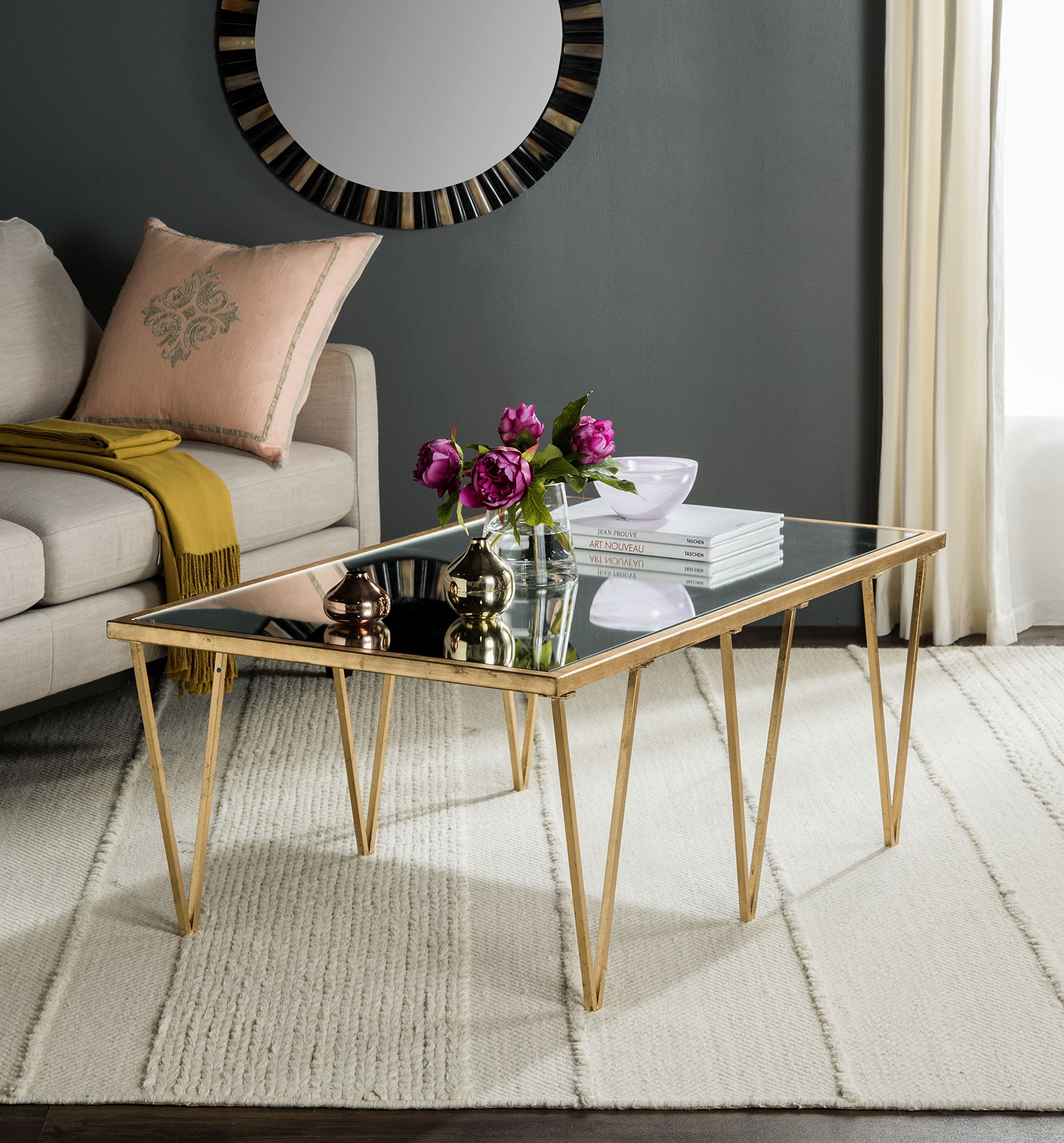 SAFAVIEH Arlene Gold Coffee Table - Modern Living Room Furniture, Round Accent Table for Home Decor, Office & Lounge Use