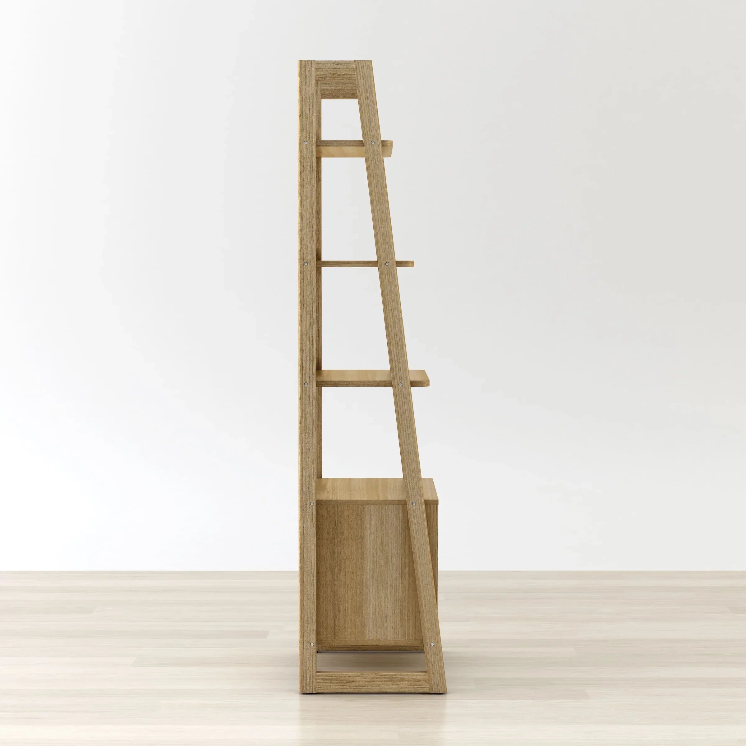 Anderson Teak Kathy Ladder Shelf Bookcase - Solid Wood Storage Organizer for Living Room, Bedroom & Office | Modern Display Shelf for Books, Plants & Decor (Model LSK 026)