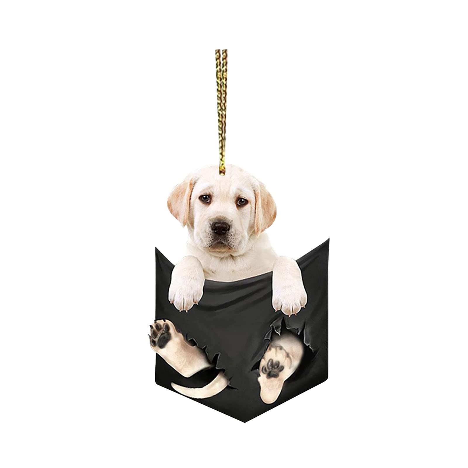 Cute LED Puppy Car Rearview Mirror Pendant - Car Interior Accessories with Swing Motion for Decoration - Perfect for Pet Lovers & Car Enthusiasts (Size C, One Size) - Great for Gifts, Daily Commute & Road Trips
