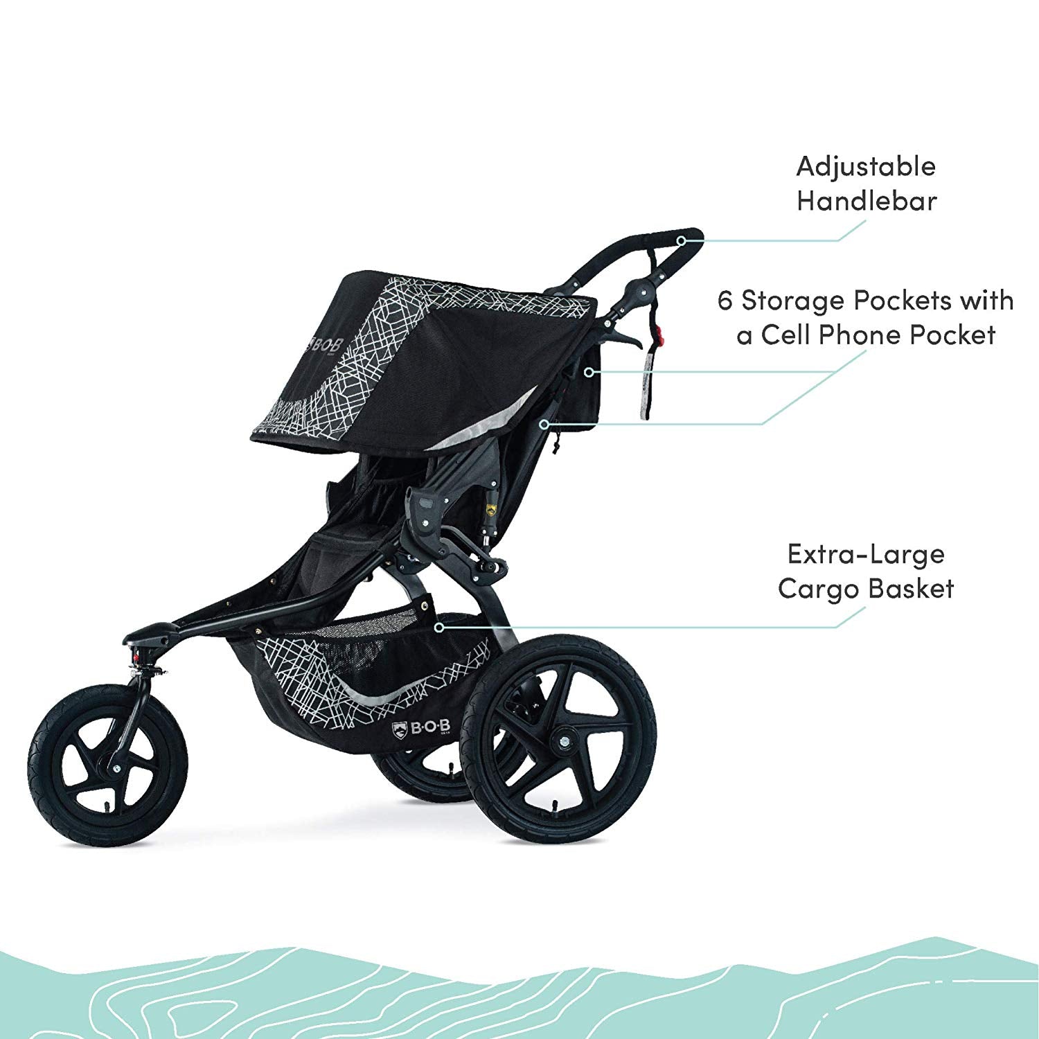 BOB Revolution Flex 3.0 Jogging Stroller - All-Terrain Baby Stroller with Adjustable Suspension & Sun Canopy - Perfect for Running, Hiking & Outdoor Adventures with Your Child