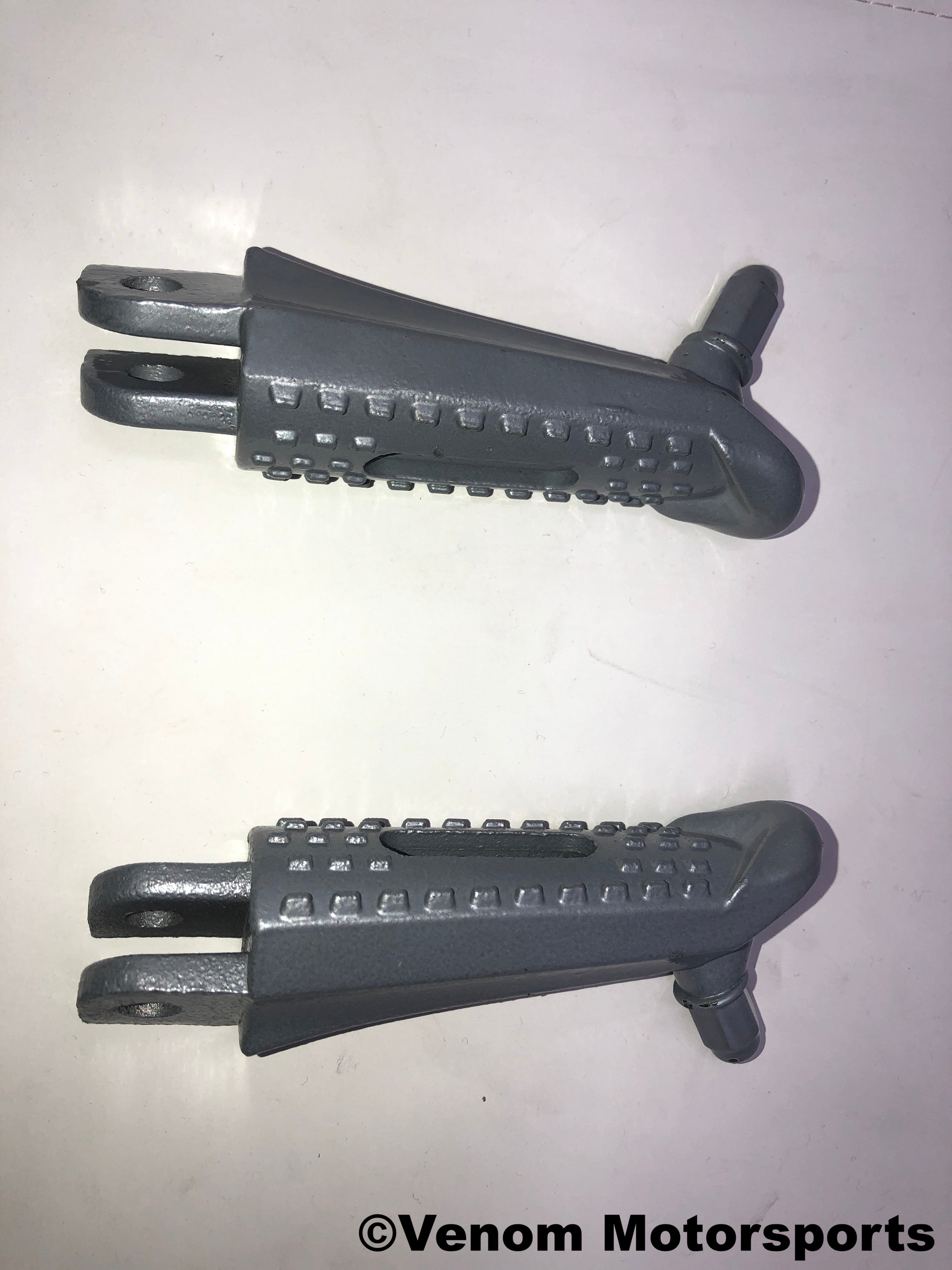 X18 50cc GY6 Motorcycle Replacement Foot Pegs - Left & Right Side (Part #2050034 & 2050035) | Compatible with Scooters & ATVs | Durable Off-Road Accessories for Adventure Riding