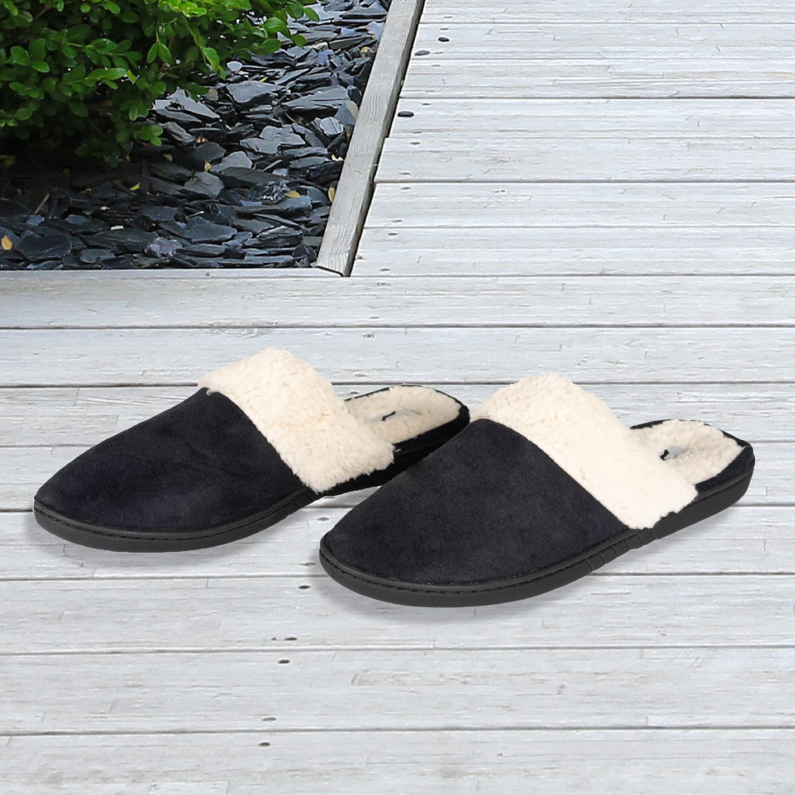 NORTY Men's Slip-On Clog Slippers with Memory Foam - Comfortable Indoor House Shoes for Men - Perfect for Home, Lounge & Backyard Use