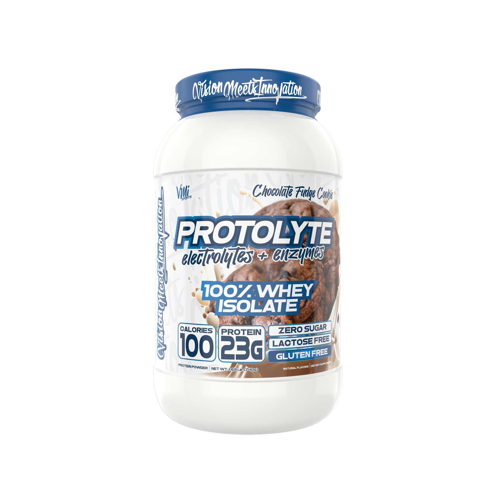 VMI Sports ProtoLyte Whey Isolate Protein Powder - Chocolate Fudge Cookie Flavor, 1.63 lbs (740g) | Premium Low-Carb Muscle Recovery Supplement for Post-Workout & Fitness Enthusiasts