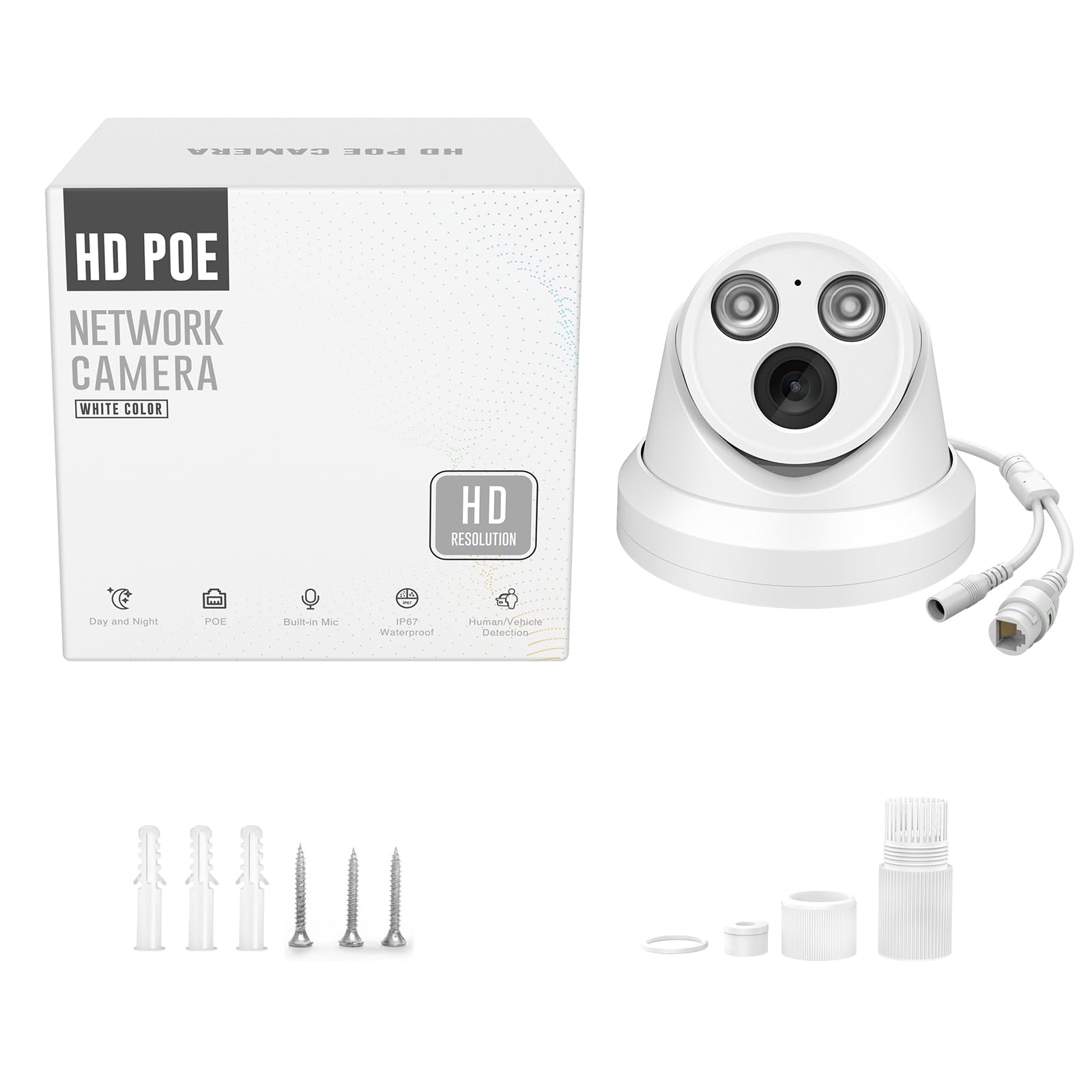 Hikvision 8MP PoE IP Security Camera Outdoor - 4K Ultra HD, Built-in Microphone, 2.8mm Lens, Smart Human/Vehicle Detection, 98ft IR Night Vision, H.265+, IP67 Weatherproof - Ideal for Home Security, Business Surveillance & Outdoor Monitoring