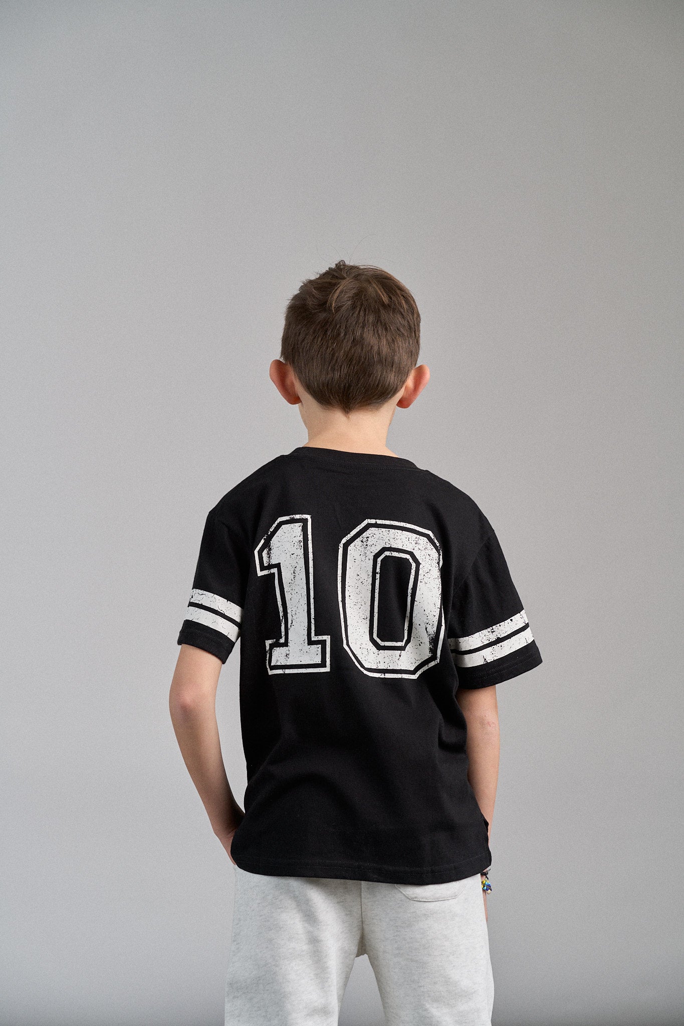 Varsity 6th Birthday Elevated T-Shirt - Black | Trendy Kids Party Outfit for School Celebrations & Birthday Photos