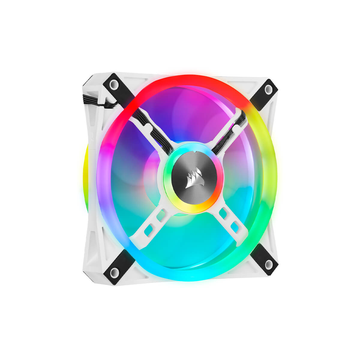 Corsair iCUE QL120 RGB 120mm PWM PC Cooling Fan - White Single Pack with Dynamic RGB Lighting for Gaming PC, Case Modding & Custom Builds