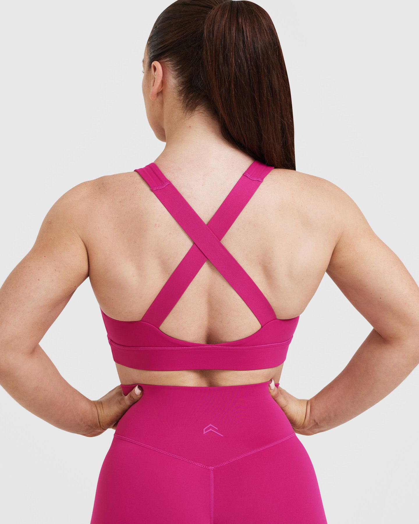 Timeless Wide Strap Sports Bra for Women - High Support Workout Bra in Fuchsia Pink | Yoga, Running, Gym & Activewear