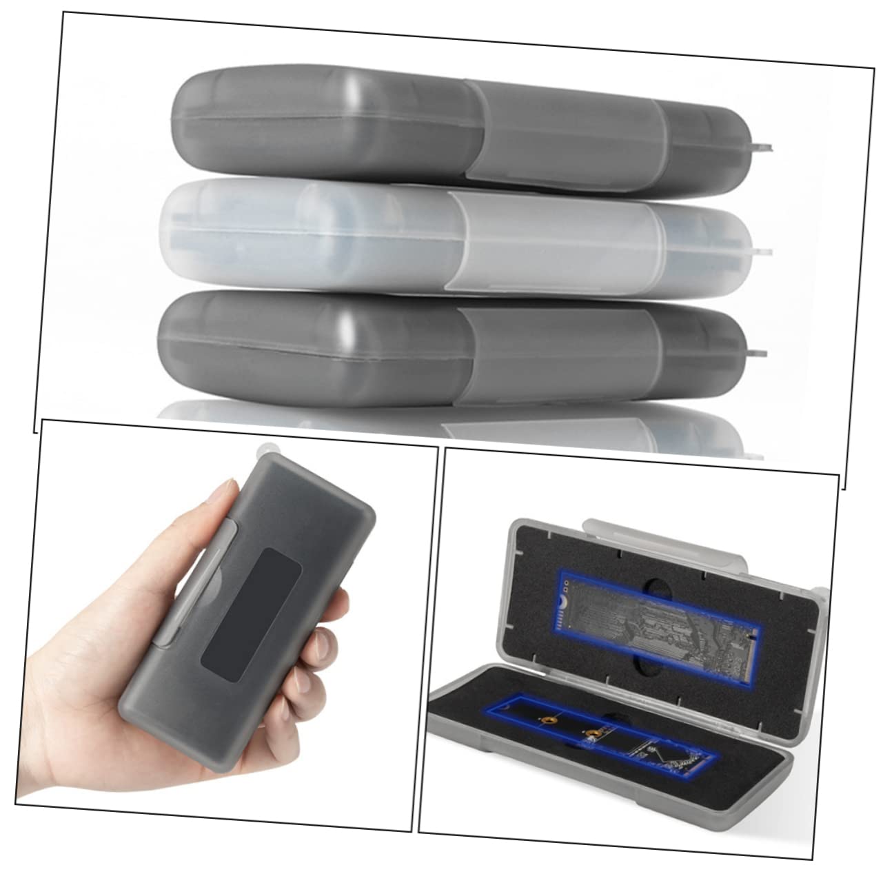 CAXUSD 3-Pack Portable Hard Drive Enclosure Case - Protective Storage Box for 2.5/3.5 Inch HDD/SSD - Durable Computer Hard Drive Carrying Case for Travel, Office & Data Backup