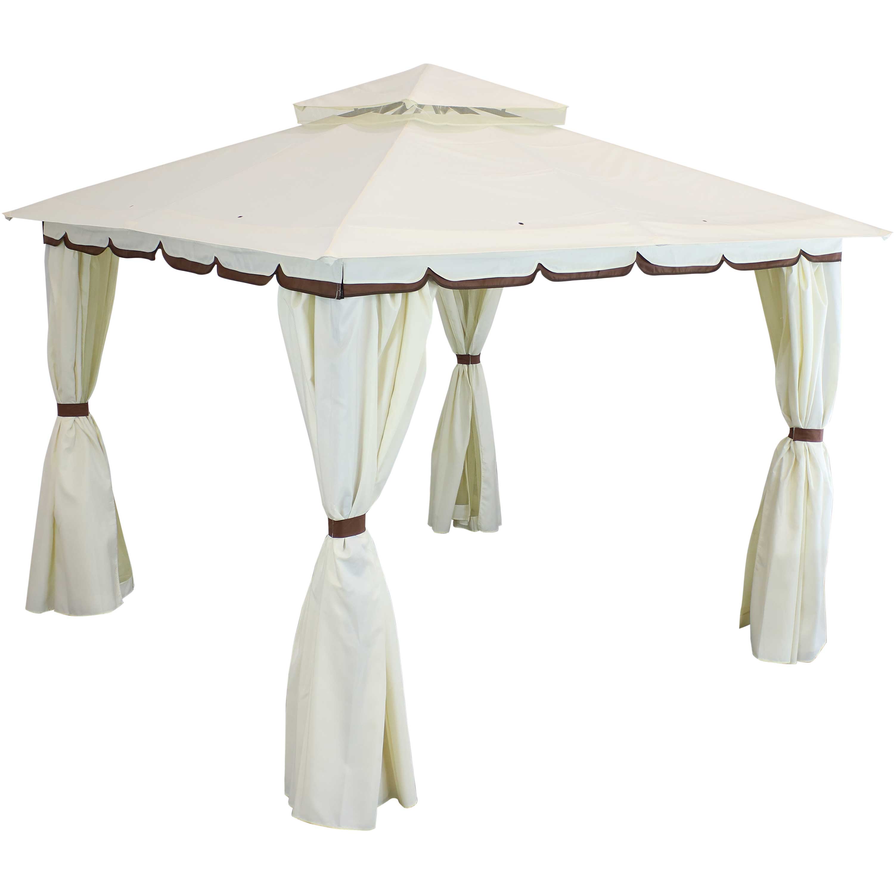 10' x 10' Sunnydaze Outdoor Gazebo with Mesh Screens & Privacy Walls - Perfect for Backyard, Patio, and Garden Relaxation