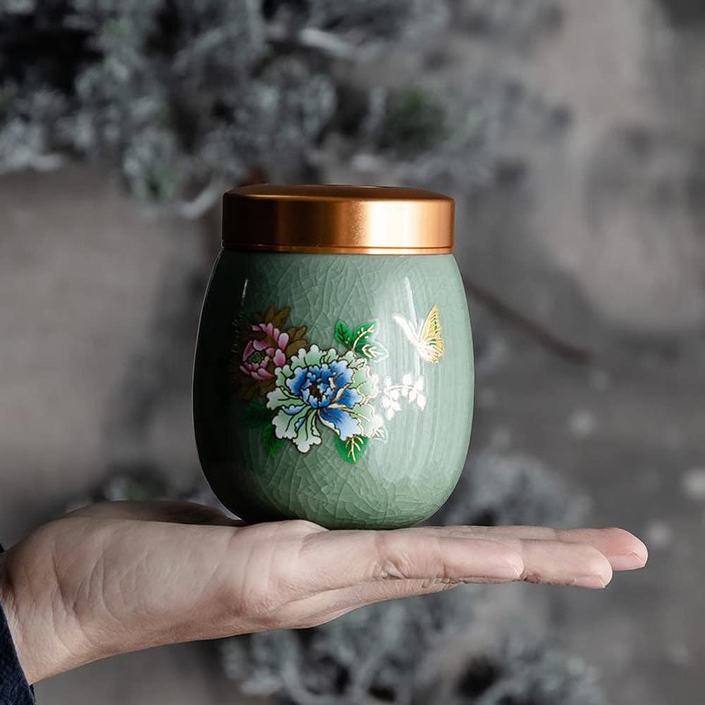 4.2 Inch Airtight Ceramic Tea Storage Box - Portable Travel Tea Caddy for Kung Fu Tea Set | Perfect for Home, Office & Outdoor Tea Brewing