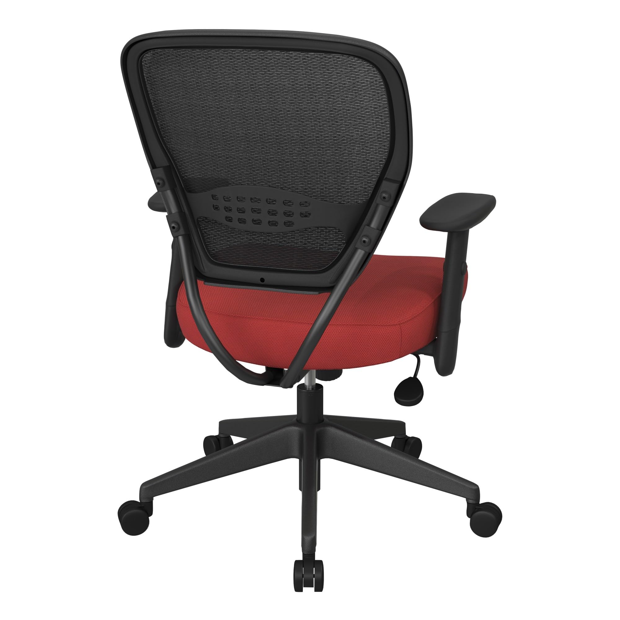 SPACE Seating 55 Series Professional Office Chair - Dark Air Grid Mesh Back with Adjustable Height, Lumbar Support & Padded Seat (Red) - Ergonomic Manager Chair for Home Office, Gaming & Workspace