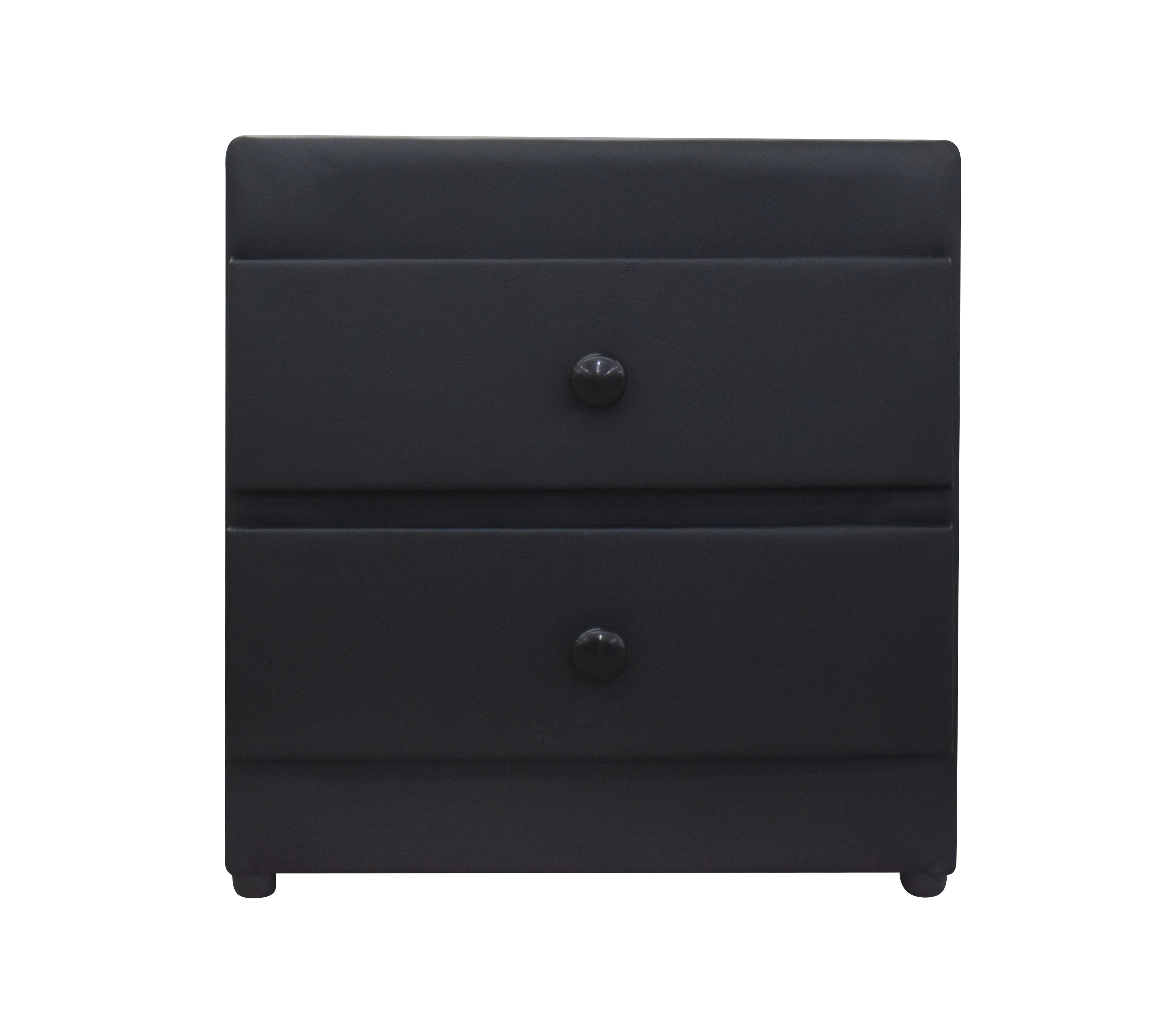 2-Drawer Upholstered Black Nightstand with Soft Fabric - Perfect for Bedroom, Guest Room, or Small Space Storage