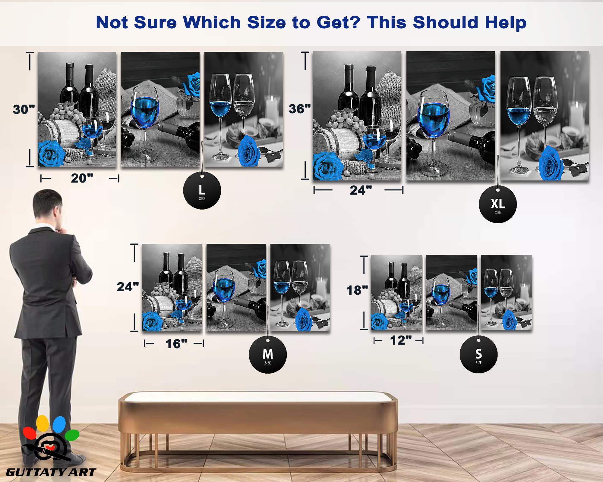 Modern Black & White Dining Room Wall Art Set - 3 Piece 20
