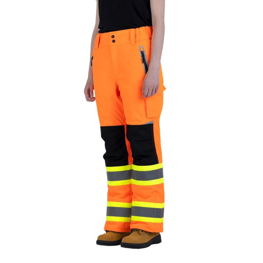 Forcefield Women's High Visibility CSA Approved Lined Utility Work Pants - Orange for Construction, Road Work & Outdoor Safety