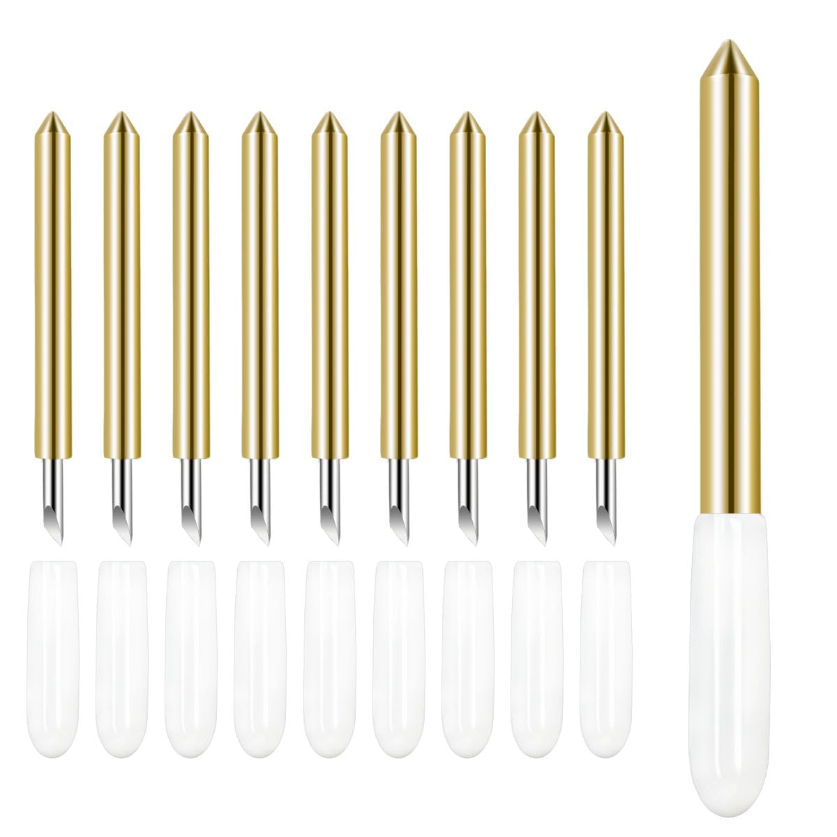 10-Pack Premium Fine Point Replacement Blades for Cricut Maker 3/Maker/Explore Air 3/Air 2 – Gold Cutting Blades for DIY Crafts, Vinyl Cutting, Paper Projects & Scrapbooking