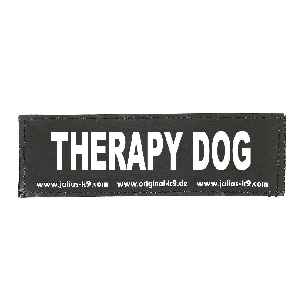 1 Pair Small Black Interchangeable Therapy Dog Patches - Perfect for Vests, Jackets & Backpacks