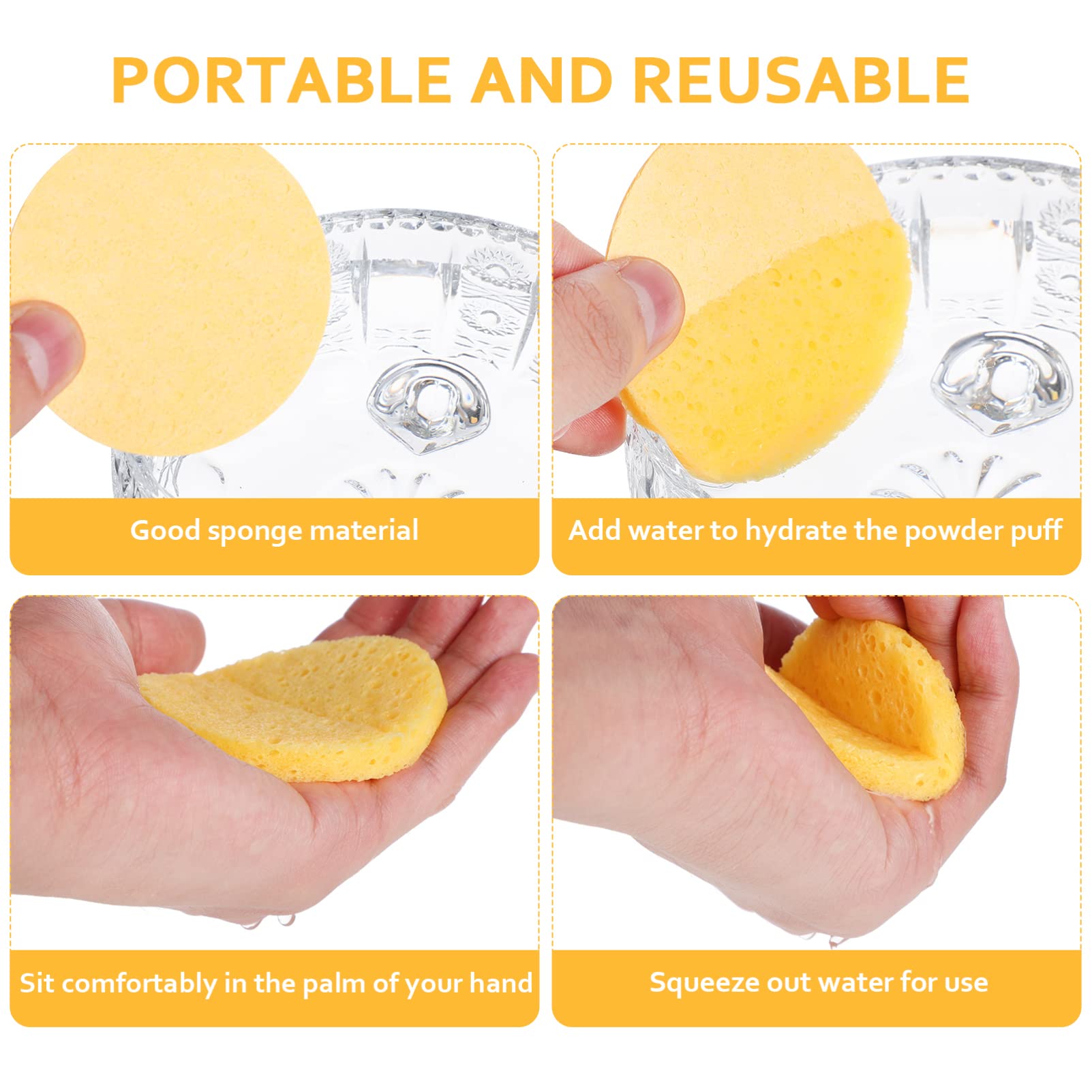 Beaupretty 50 Pack Compressed Makeup Remover Sponges - Reusable Facial Cleansing Sponges for Makeup Removal, Bath & Skincare | Gentle Exfoliating Cosmetic Sponges for Daily Beauty Routine & Travel Essentials