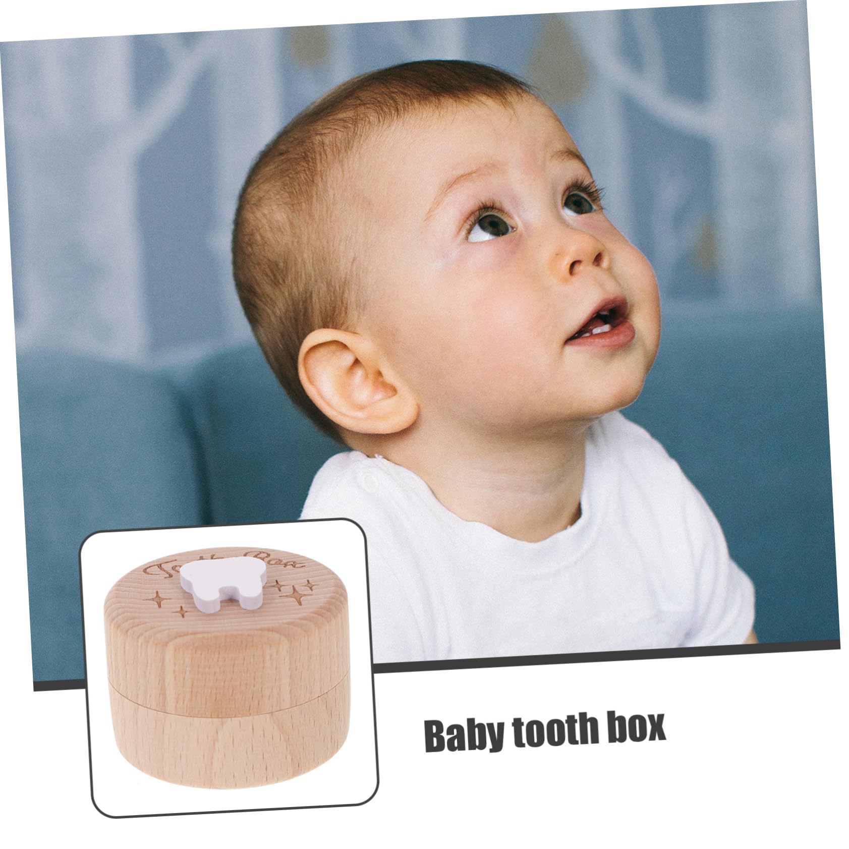 Luxshiny Wooden Tooth Holder Box for Kids - Baby Teeth Keepsake Organizer & First Tooth Storage Container - Perfect for Baby Teeth Collection, Milestone Memories, and Nursery Decor