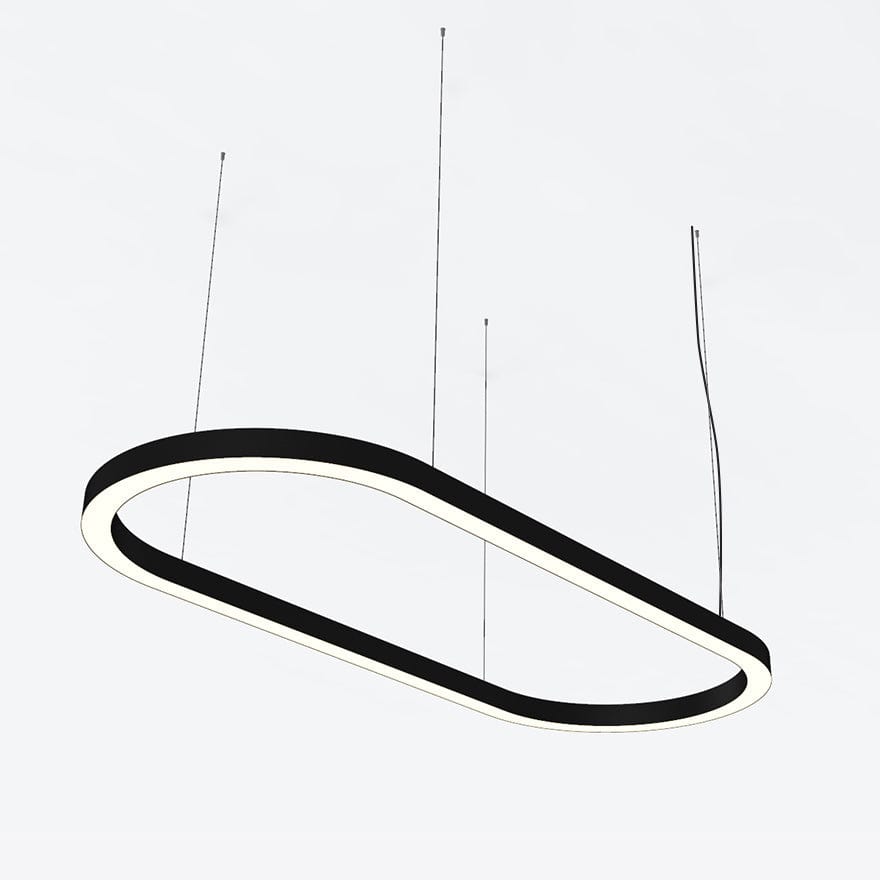 Modern LED Oval 80x80 Pendant Light - Energy Efficient Hanging Fixture for Kitchen Island, Dining Room & Living Room Ceiling