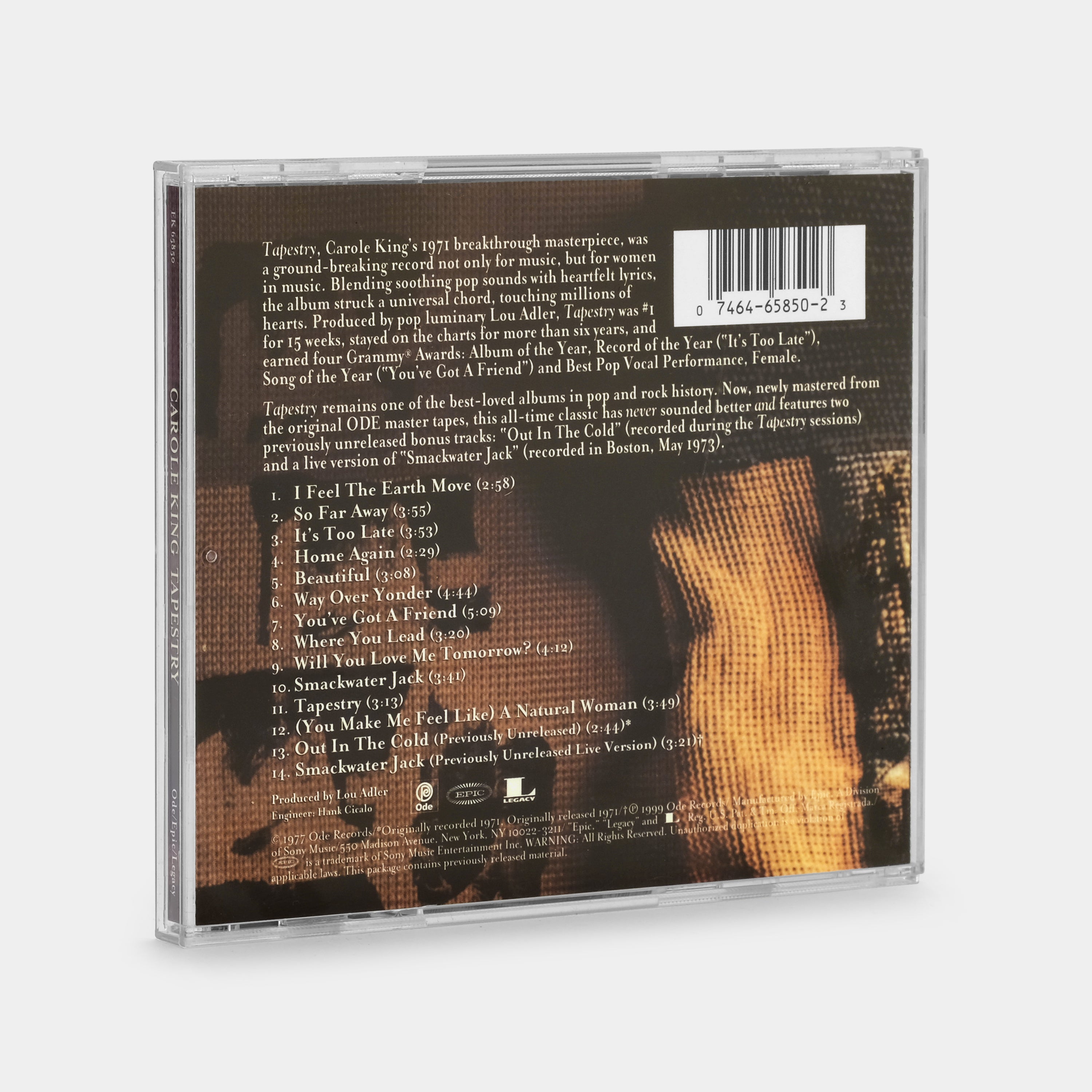 Carole King Tapestry CD - Classic Folk Rock Album | Perfect for Home, Car, and Gift Giving