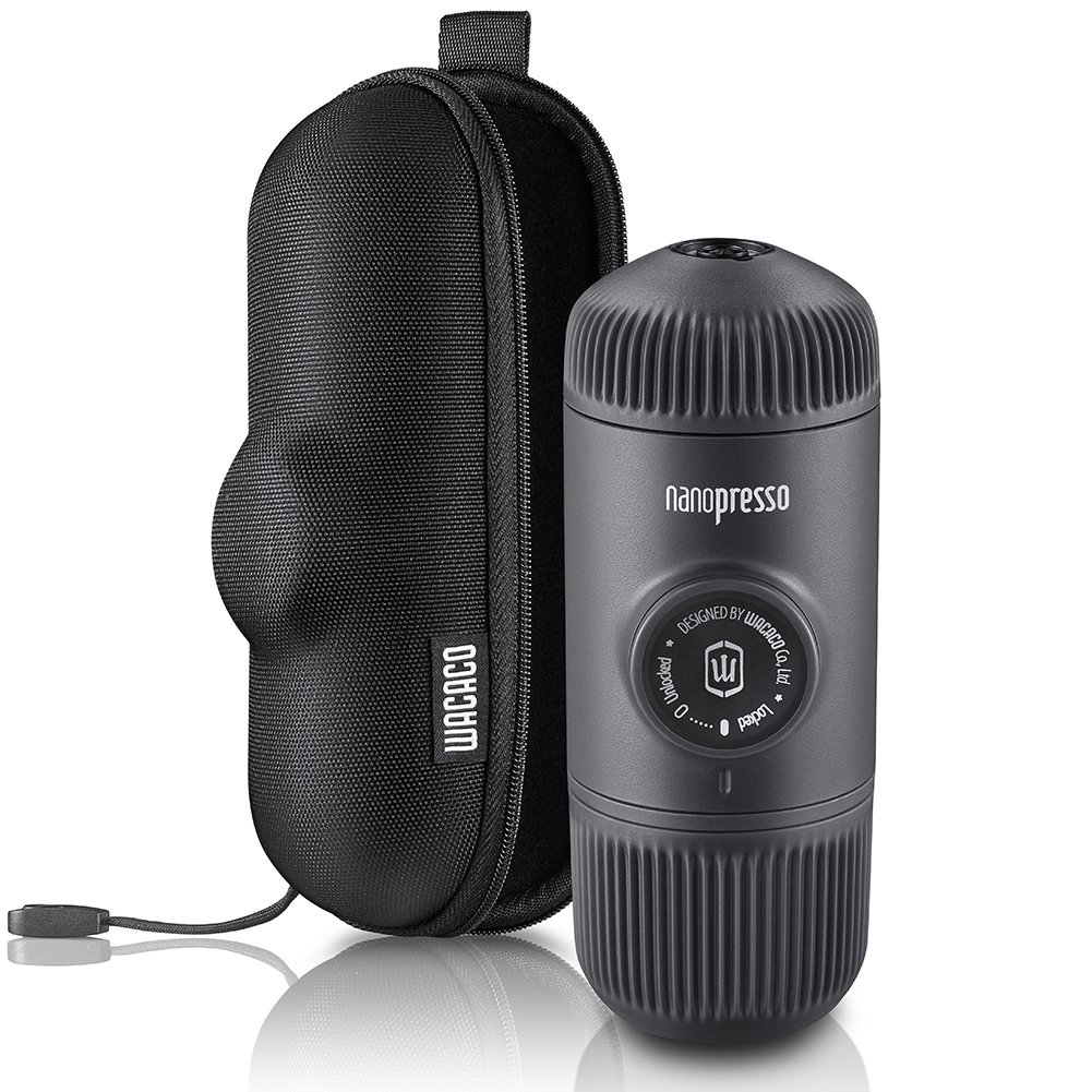 WACACO Nanopresso Portable Espresso Maker with Protective Case - 18 Bar Pressure Handheld Coffee Machine | Compact Travel Coffee Maker | Manual Operation for Camping, Hiking & Office Use