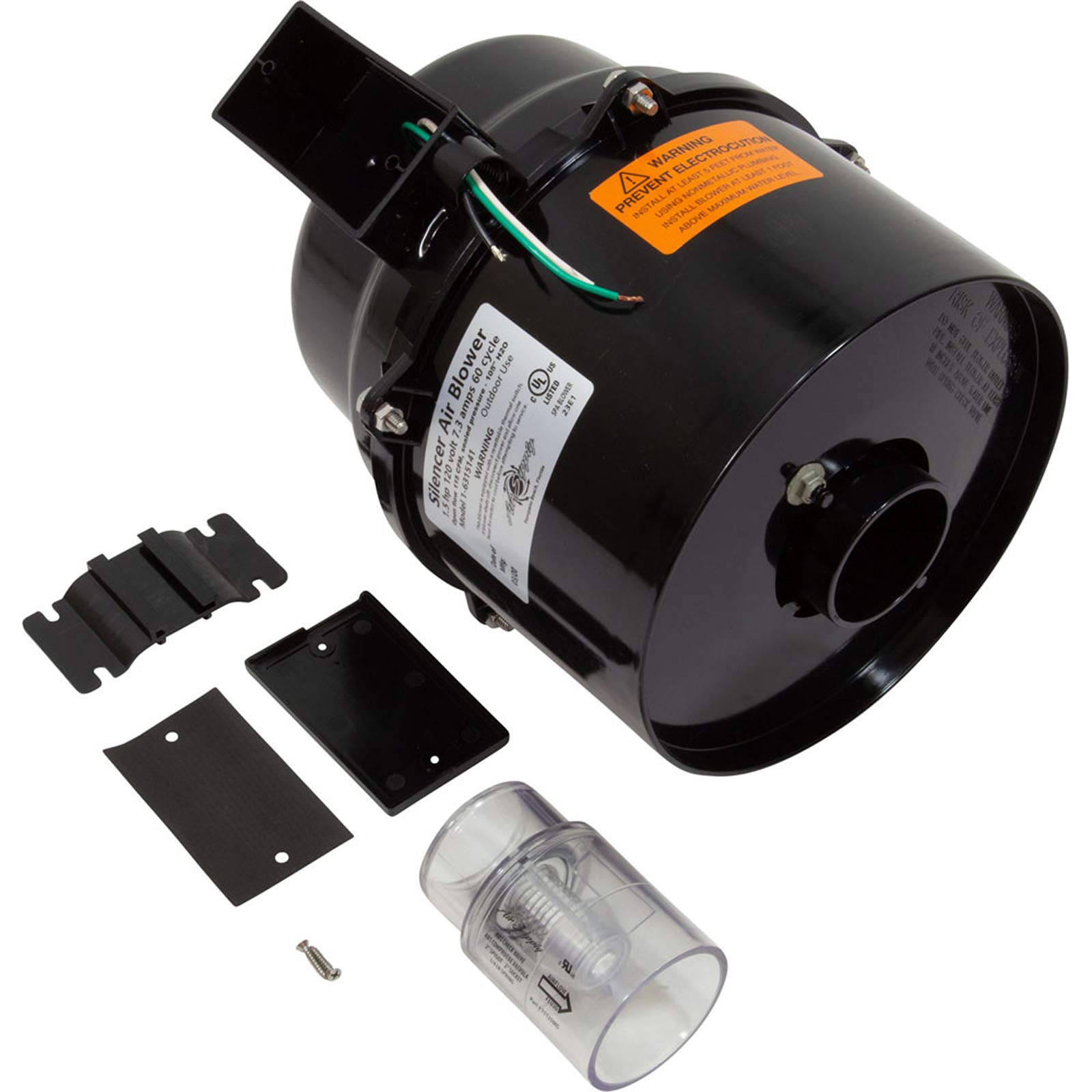 1.5 HP 120V Portable Pool Spa Air Blower - 7 Amp Powerful Air Supply for Hot Tubs & Jacuzzis | Quiet Operation for Outdoor Relaxation & Hydrotherapy