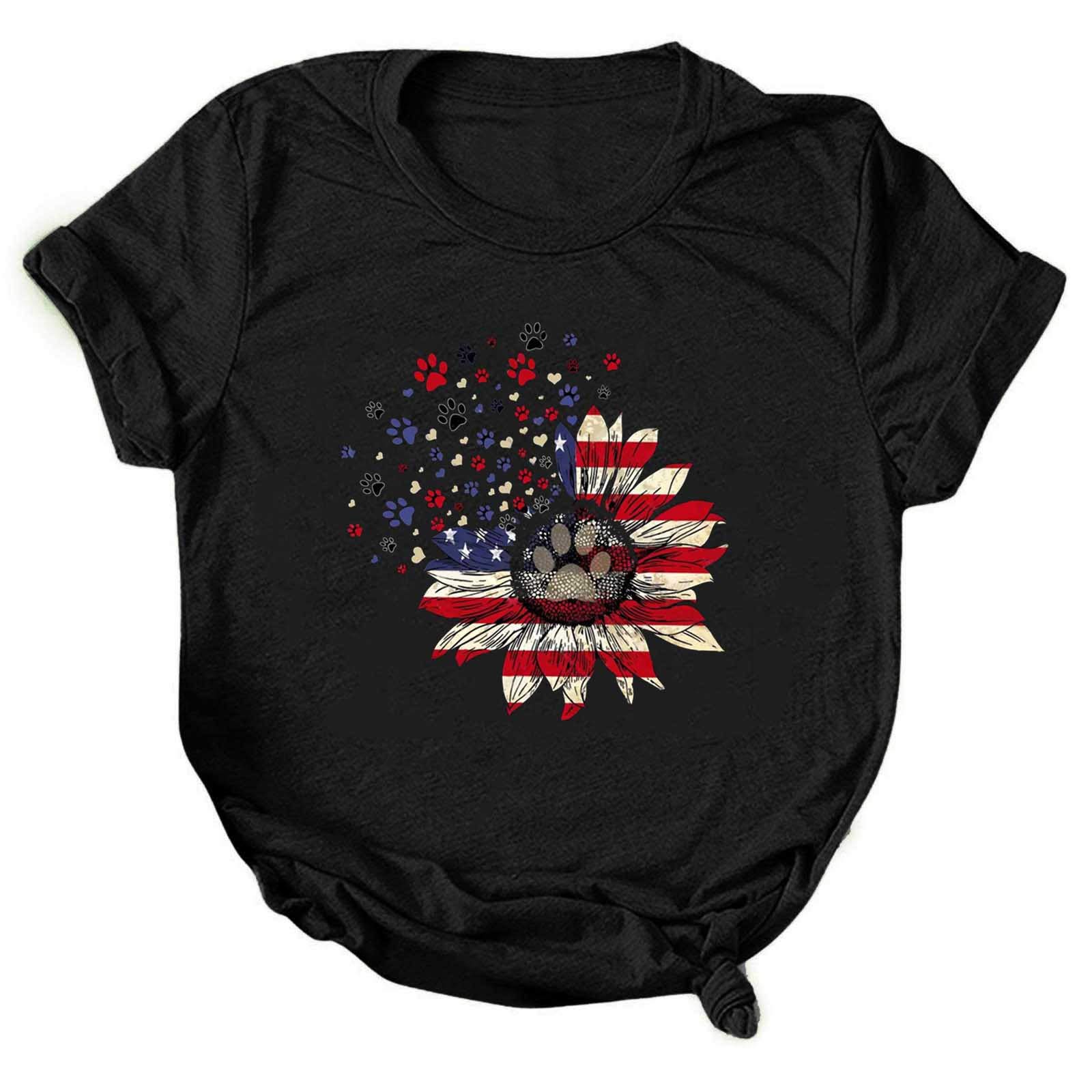 Women's Casual Short Sleeve T-Shirt with Letter Print - Round Neck Cotton Top for Everyday Wear | Perfect for Summer Outfits, Weekend Errands & Casual Office Looks