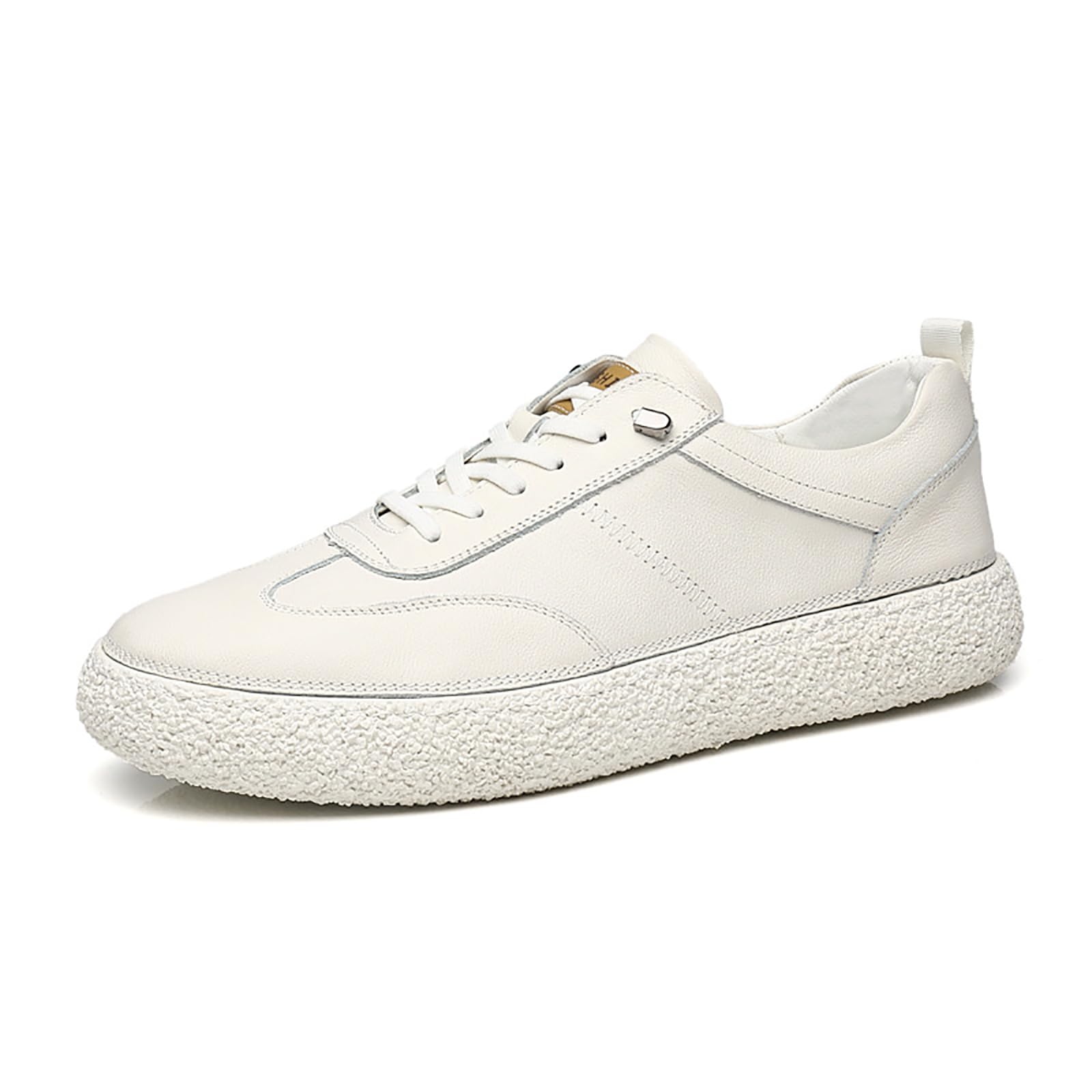 **Men's Genuine Leather Platform Sneakers - Comfortable Lace-Up Casual Shoes for Work, Office & Walking - Non-Slip Wear-Resistant Design for All-Day Comfort**    *(Perfect for Business Casual, Daily Commute & Light Sports Activities)*