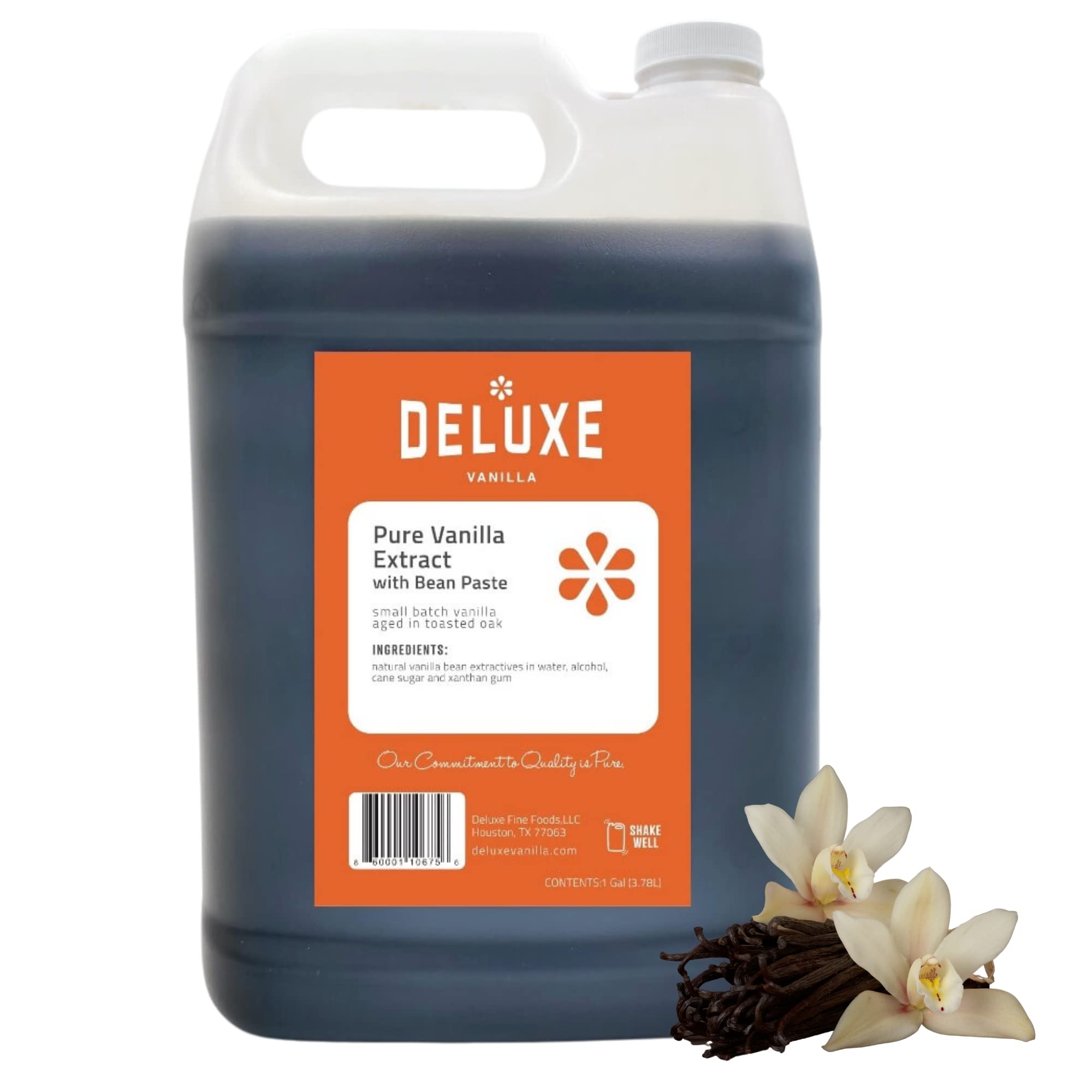Premium Vanilla Bean Paste - 1 Gallon (128 oz) Bulk for Baking, Cooking, Desserts | Rich Vanilla Flavor for Cakes, Ice Cream, Frosting & Beverages