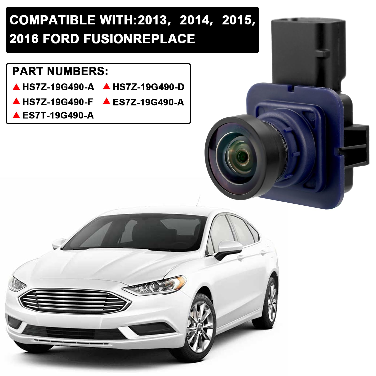 2013-2016 Ford Fusion Backup Camera Replacement - ES7Z-19G490-A/ES7T19G490AA Compatible Parking Assist Rear View Camera for Safe Reversing & Parking