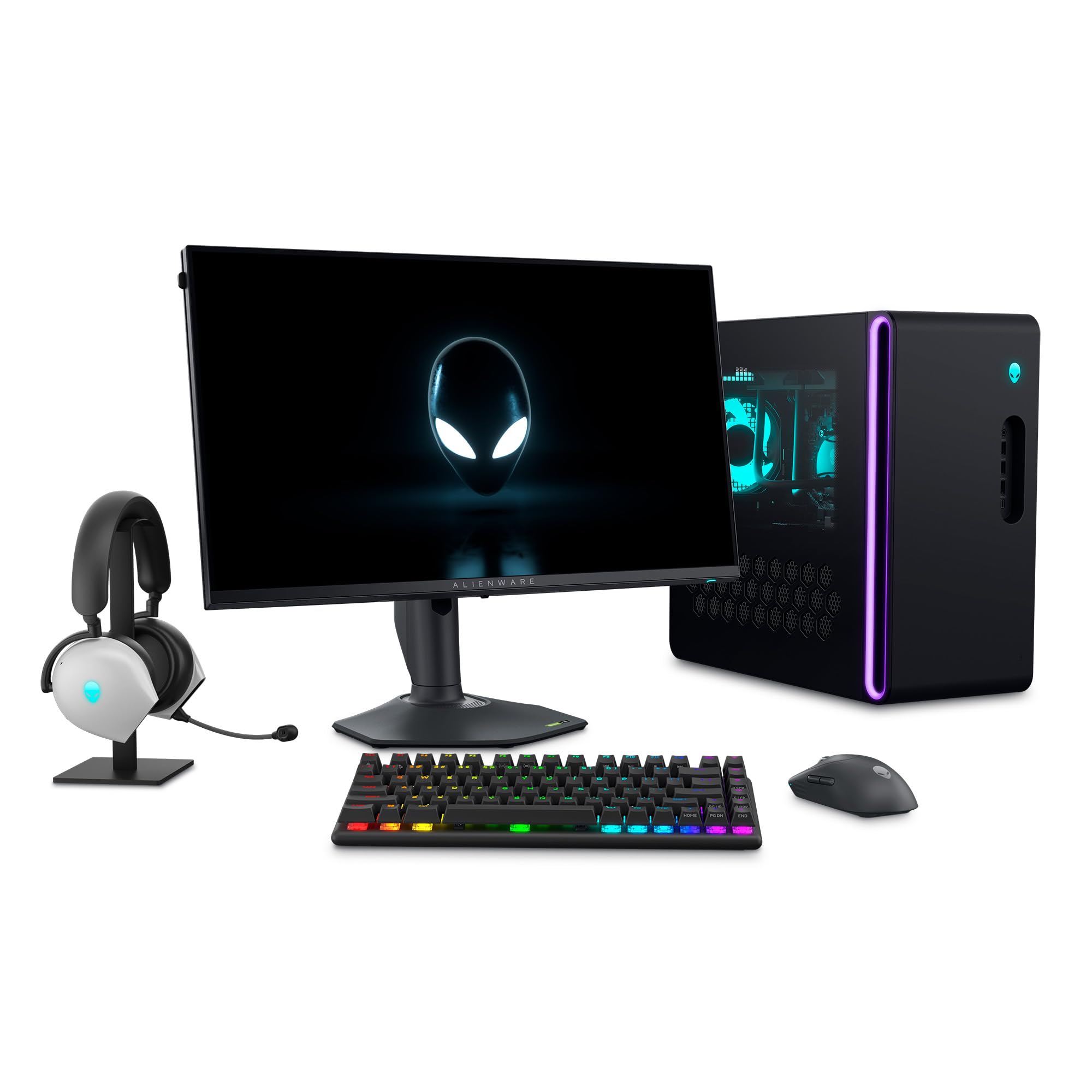 Alienware Pro Wireless Gaming Keyboard - Bluetooth 5.1, 2.4GHz RF, Linear Mechanical Switches, Hot-Swappable, Tri-Mode Connectivity, Adjustable Height, Dark Side of the Moon - Perfect for PC Gaming, Esports & Office Work