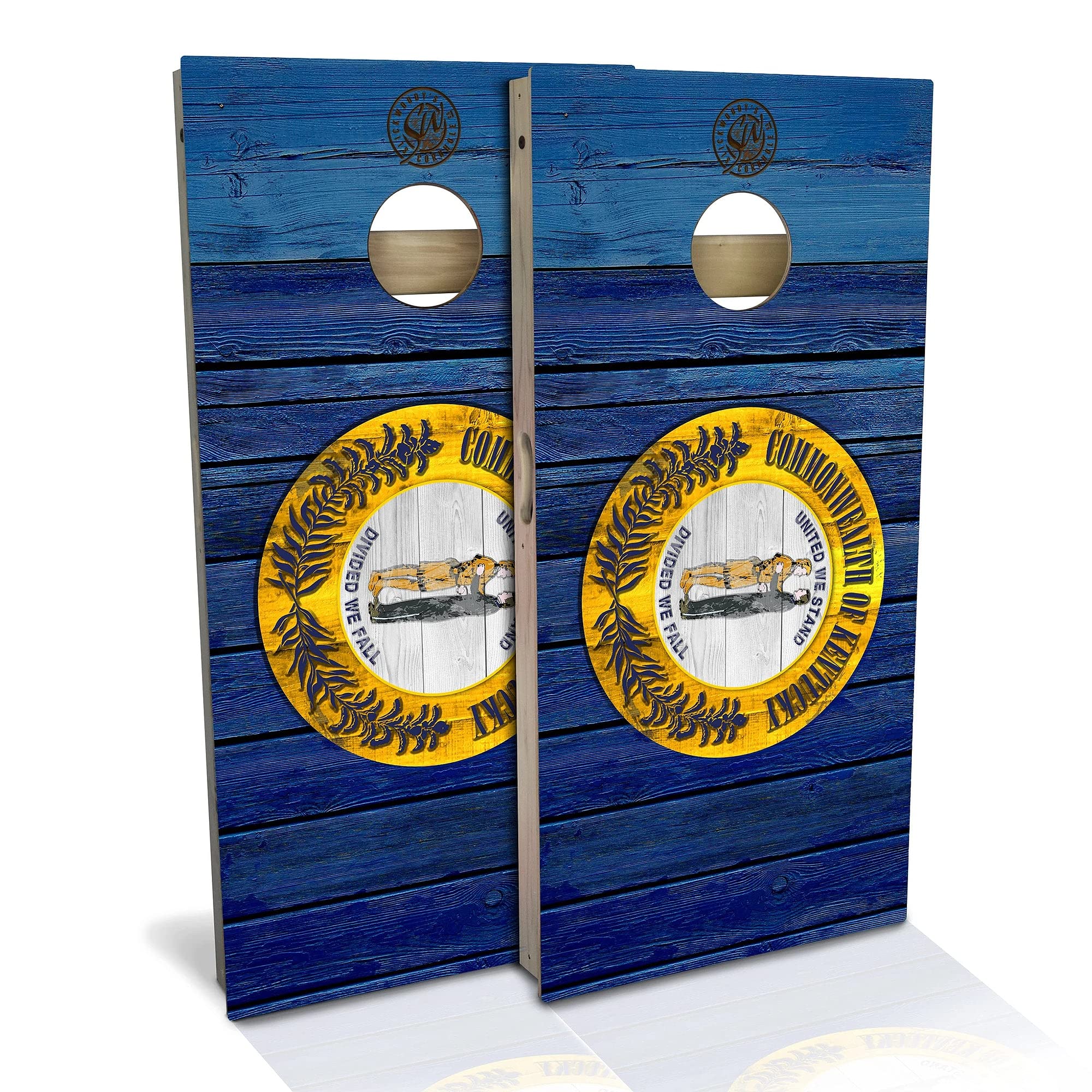 Skip's Garage Kentucky Flag Cornhole Board Set - 2 Boards & 8 Bags - Custom Size & Accessories - Perfect for Tailgating, Backyard BBQs & Outdoor Parties